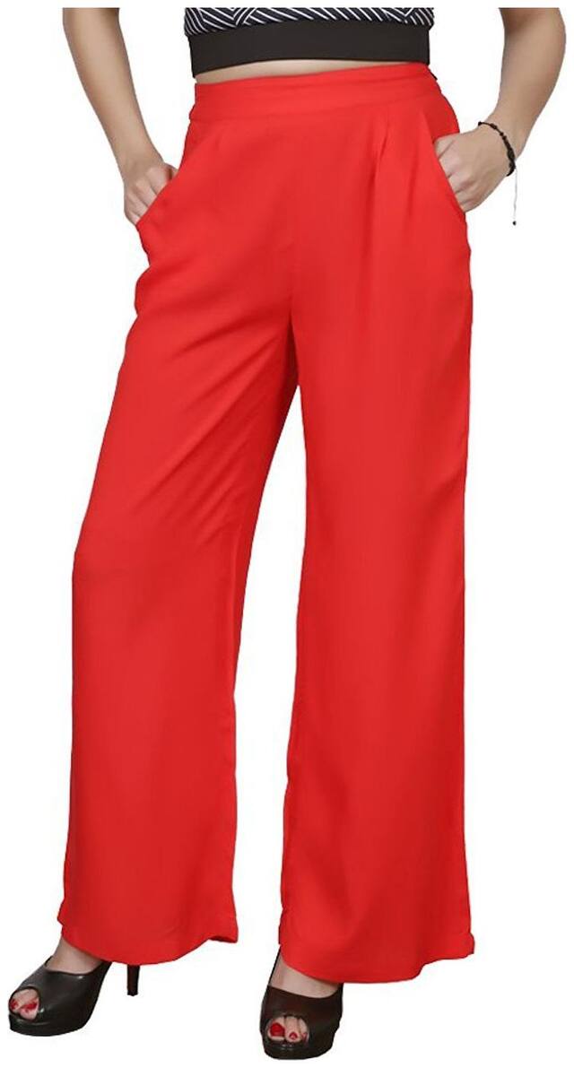Lili Plain, Comfortable, Stylish, Casual, Regular Fit, Rayon Palazzo Pants
