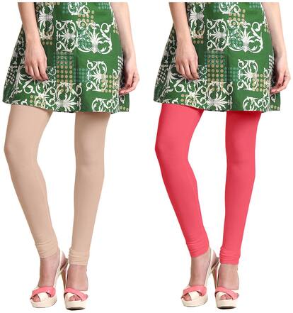 Lili Ultra Soft 160 GSM Churidar Stretch Leggings Pack of 2 (Free Size)