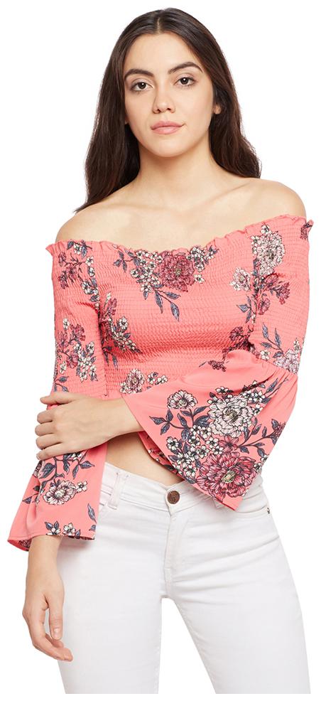 

OXOLLOXO Women Printed A-line top - Pink