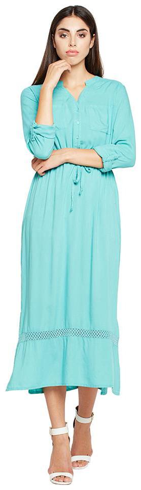 

OXOLLOXO Green Solid A-line dress