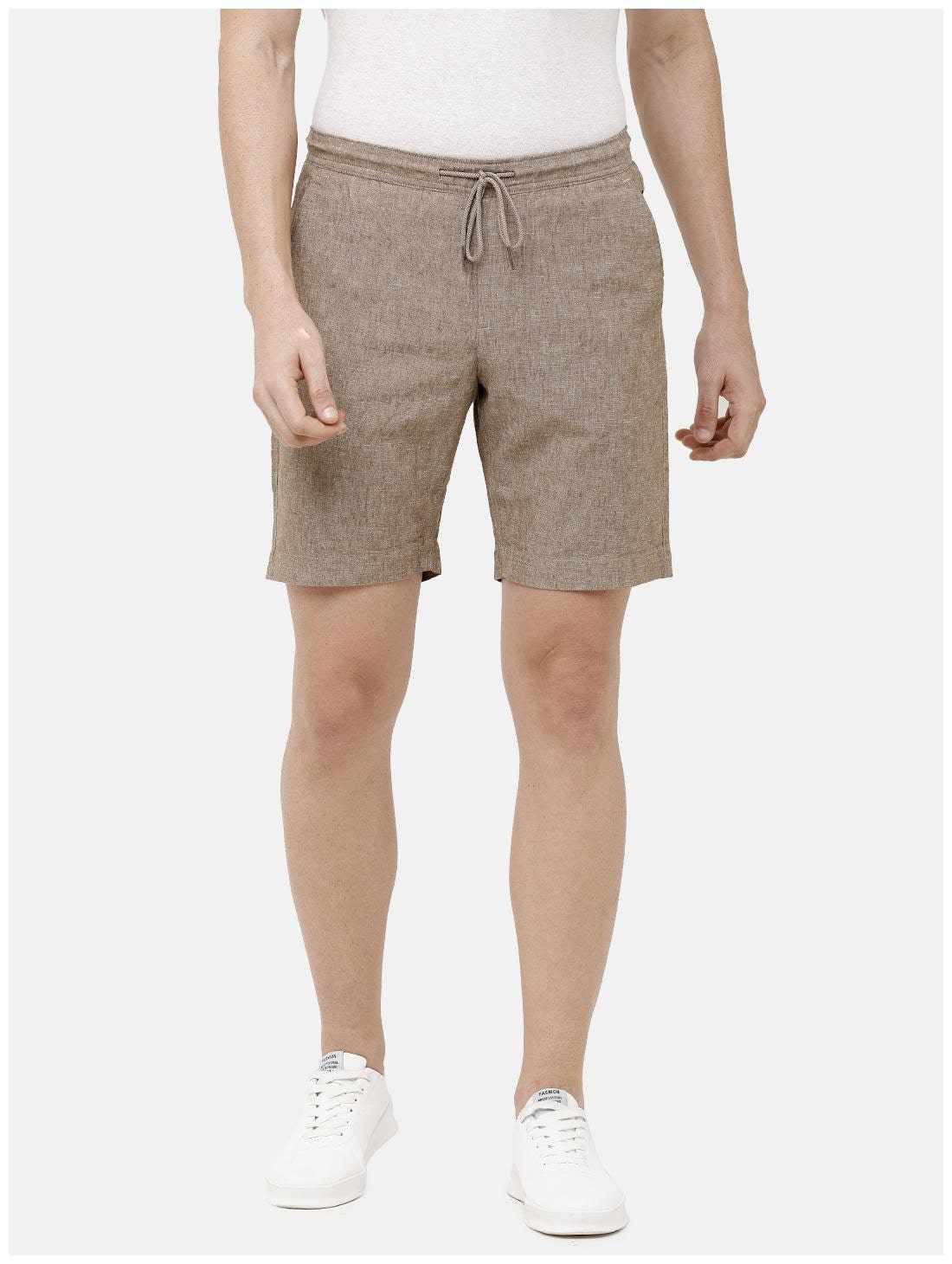 

Linen Club Men Brown Slim Fit Regular Shorts
