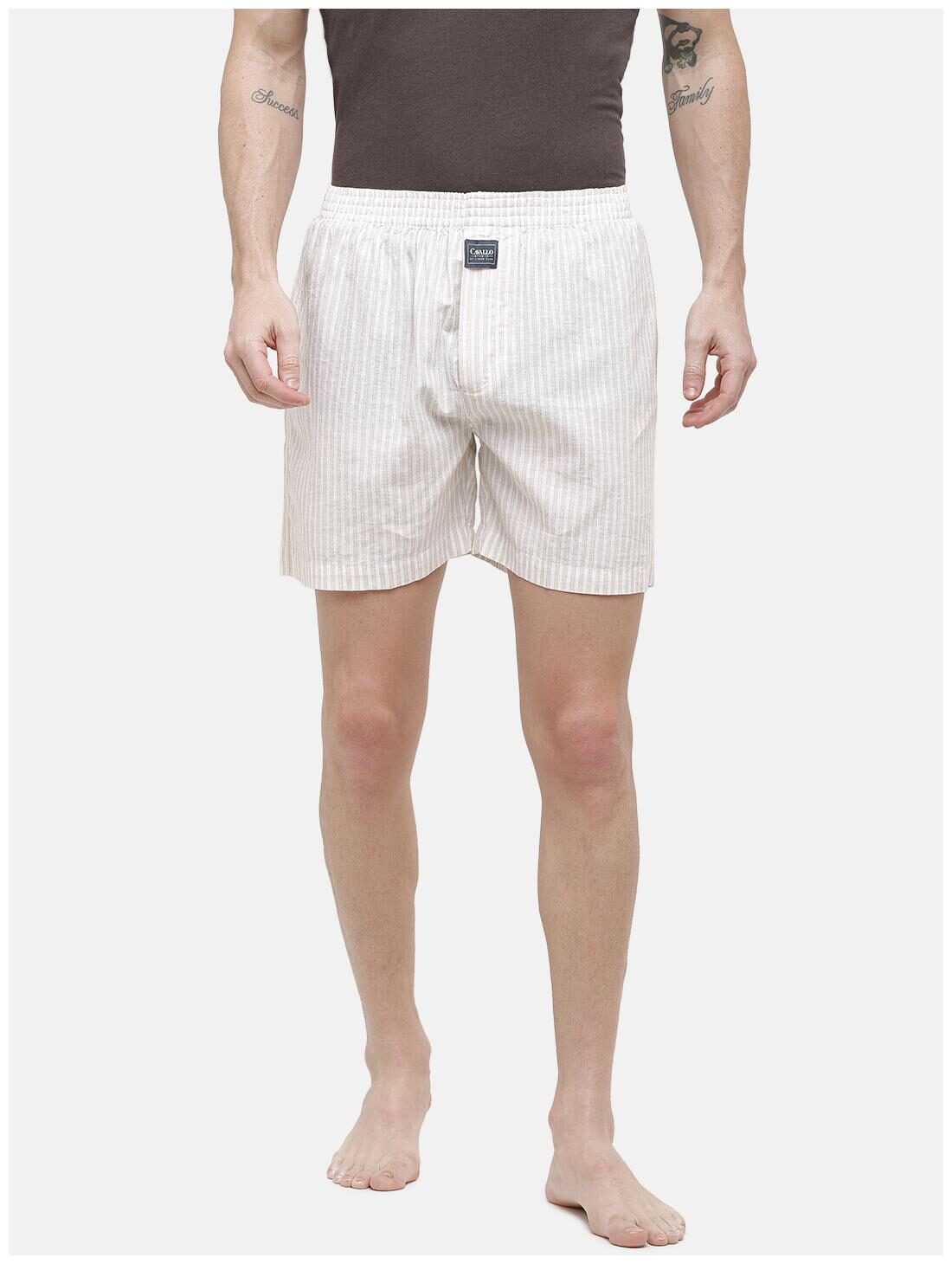 

Linen Club Men White Slim Fit Regular Shorts