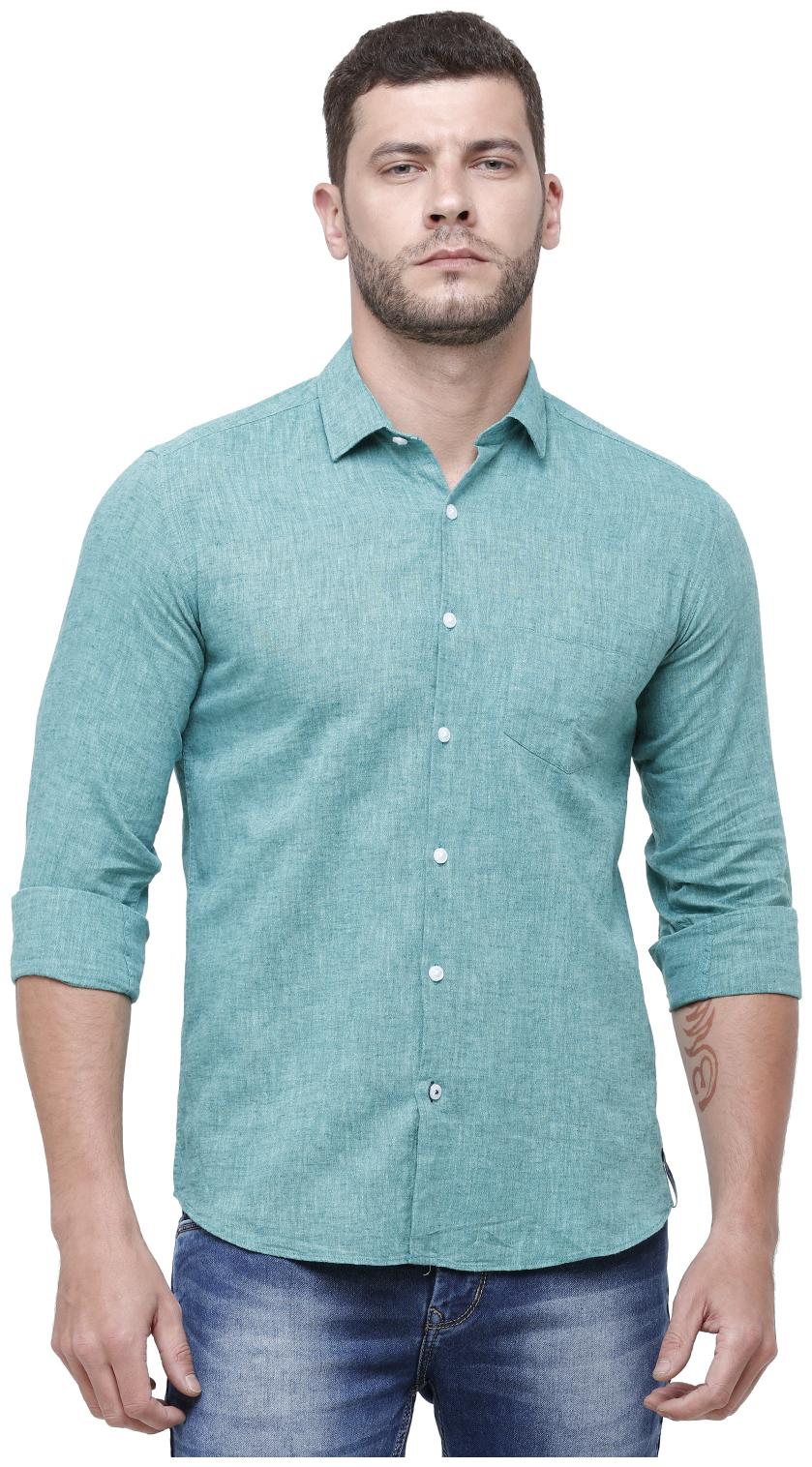 

Linen Club Men Blue Solid Regular Fit Casual Shirt