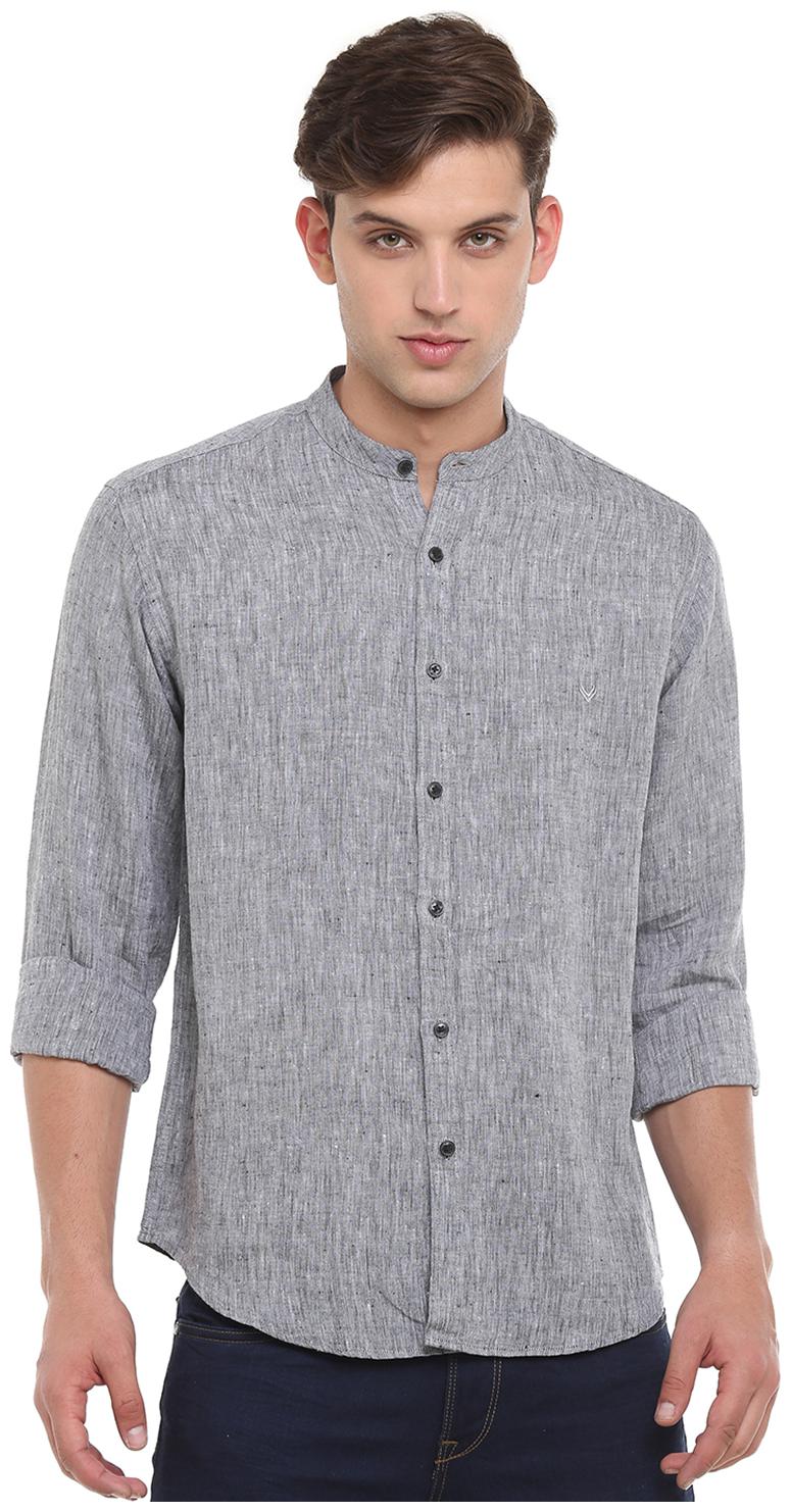 

Linen Club Men Grey Solid Regular Fit Casual Shirt