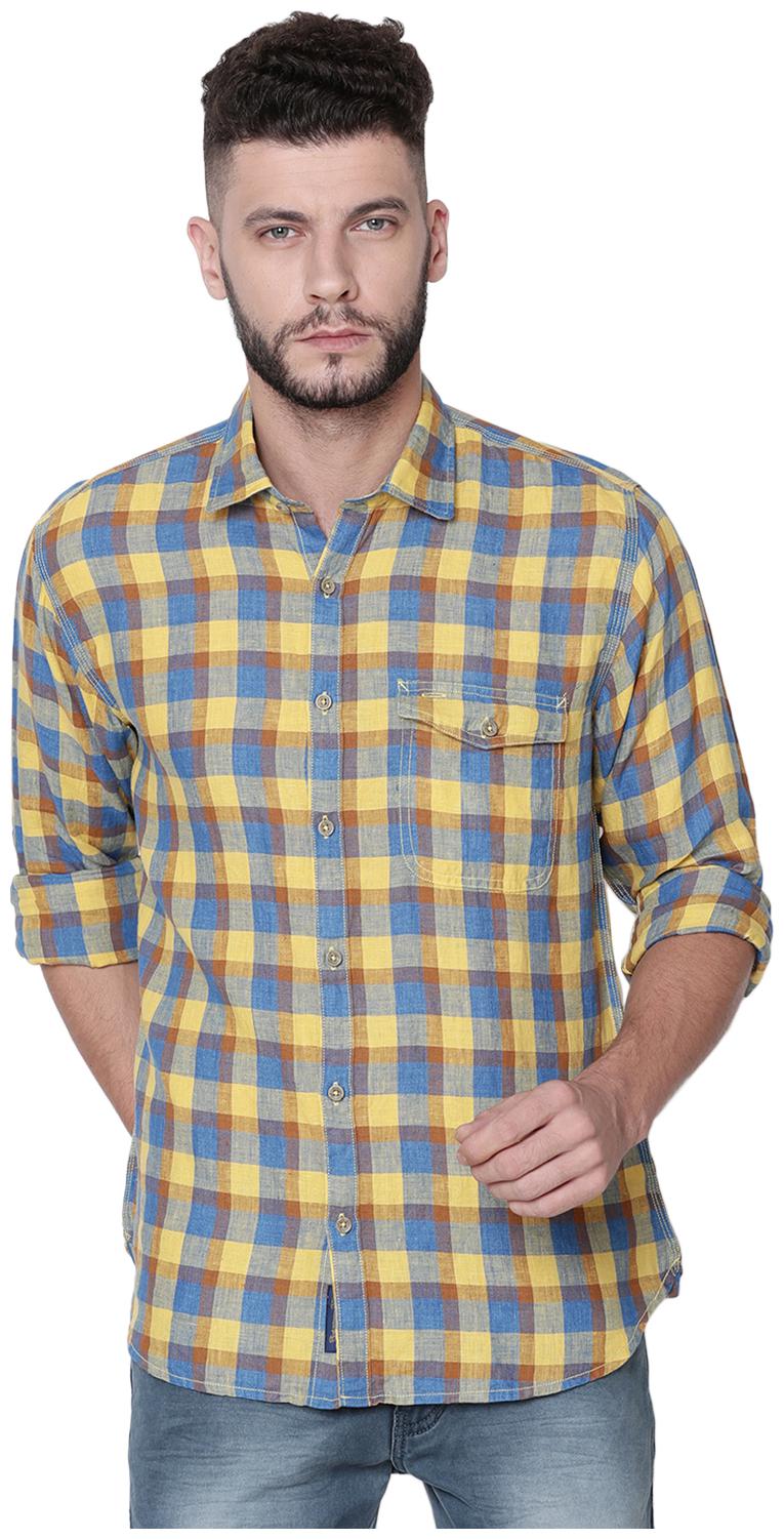 

Linen Club Men Multi Checked Regular Fit Casual Shirt