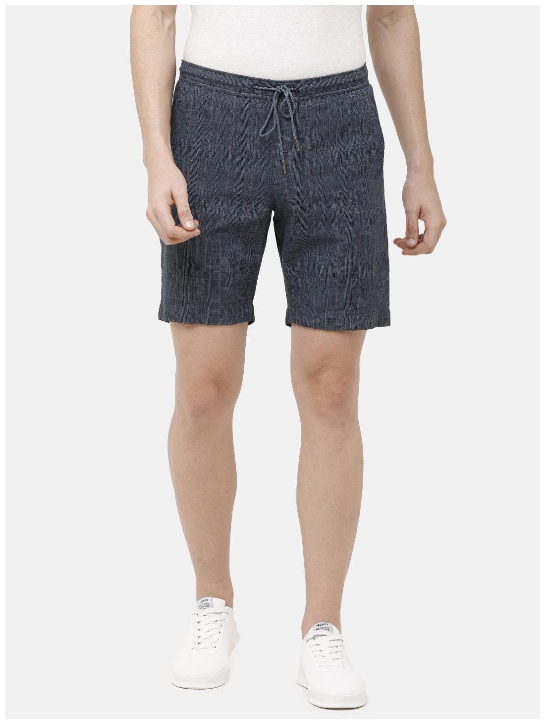 

Linen Club Men Grey Slim Fit Regular Shorts