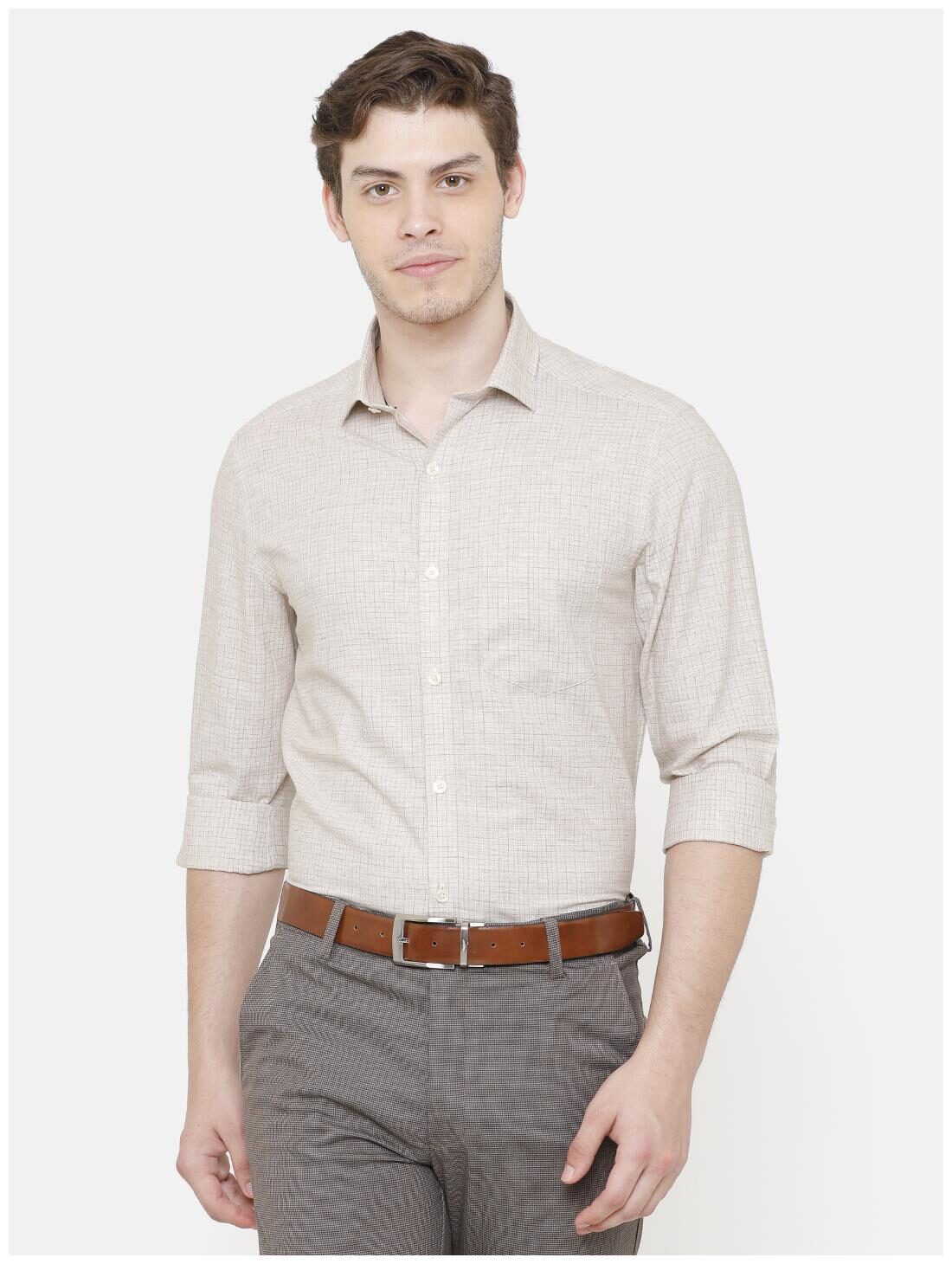 

Linen Club Men Regular fit Formal Shirt - Brown