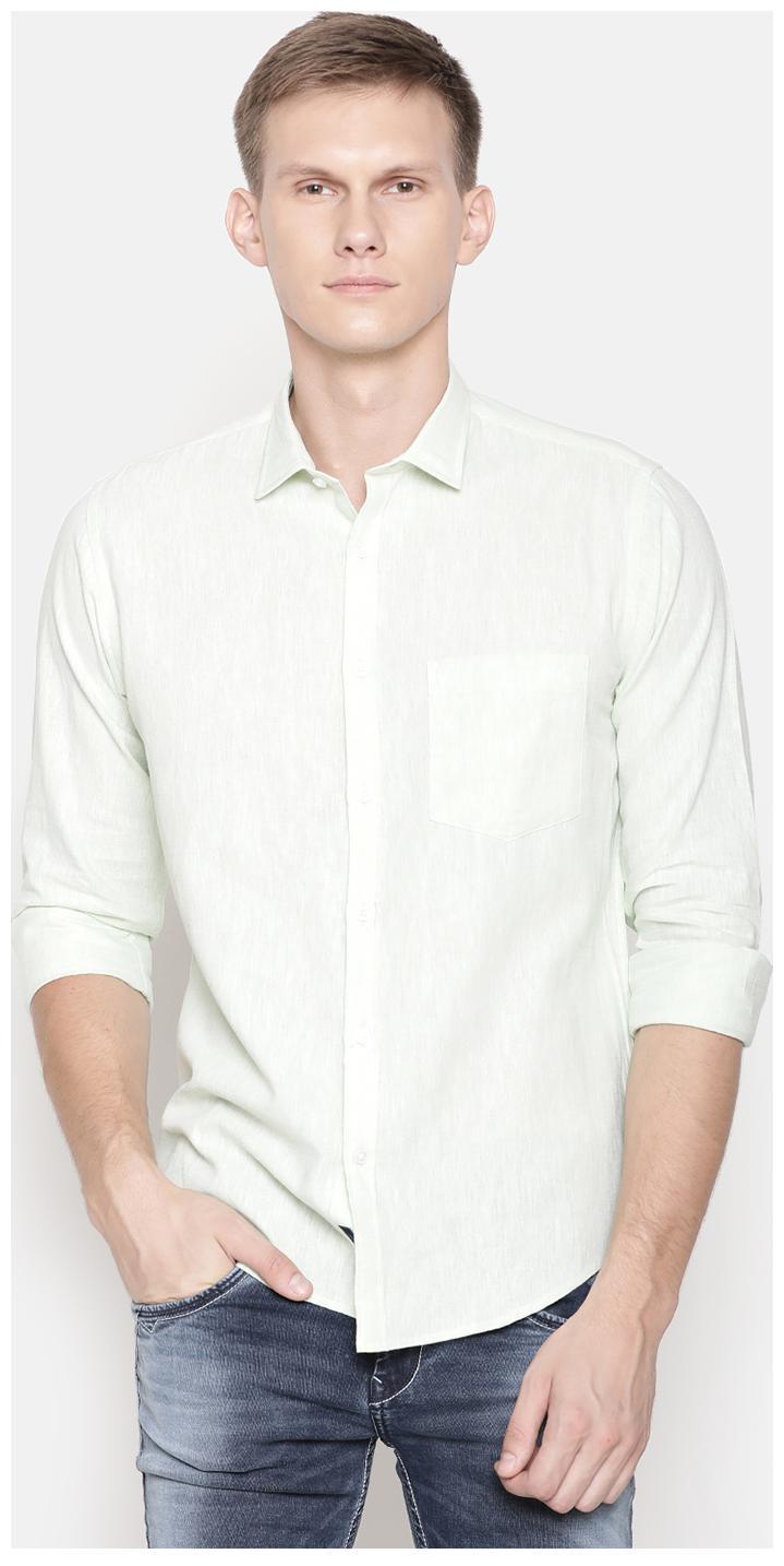 

Linen Club Men White Solid Regular Fit Casual Shirt