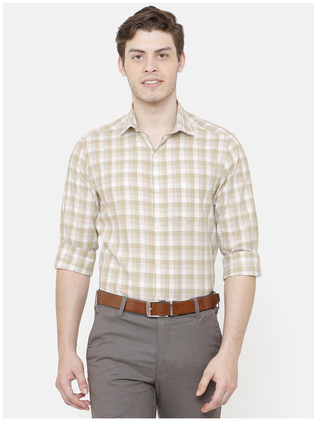 

Linen Club Men Regular fit Formal Shirt - Brown