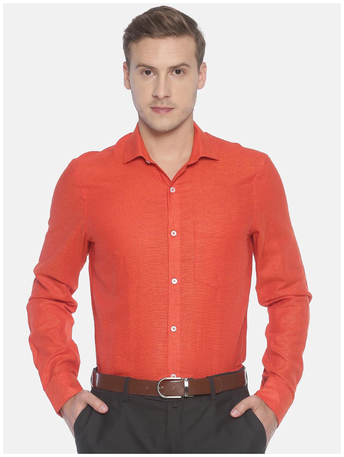 

Linen Club Men Regular fit Formal Shirt - Red