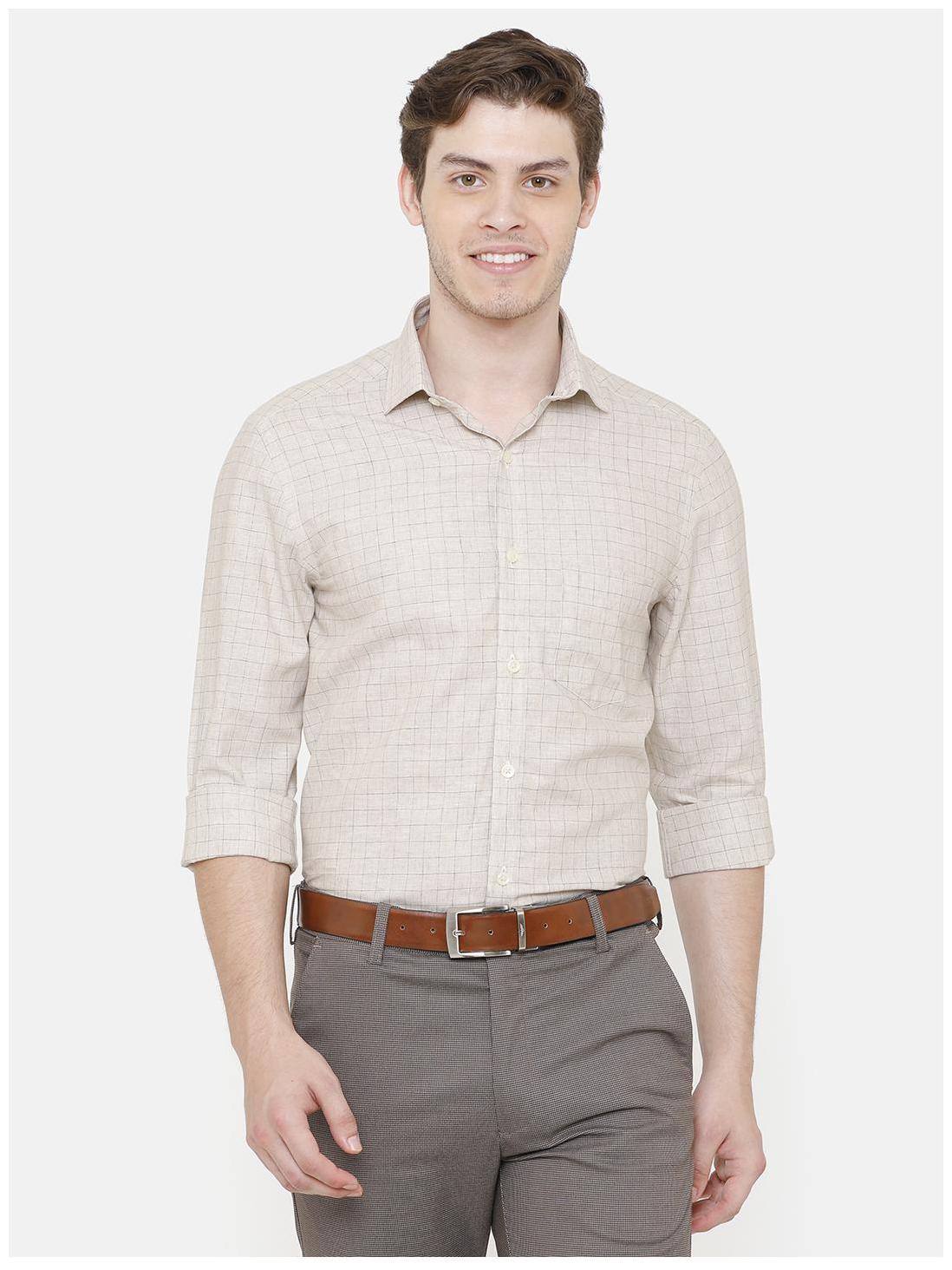

Linen Club Men Regular fit Formal Shirt - Beige