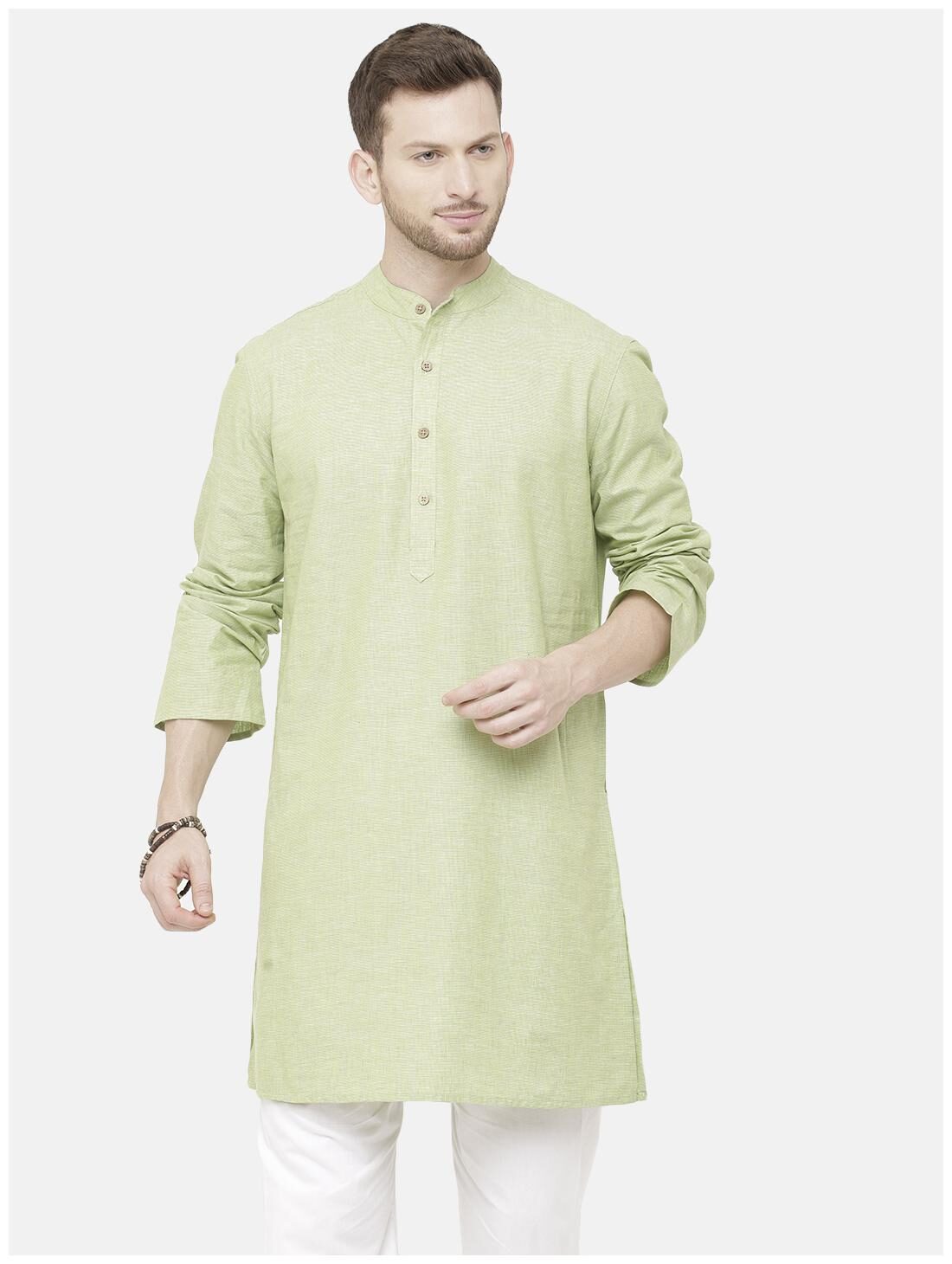 

Linen Club Men Green Regular Fit Kurta