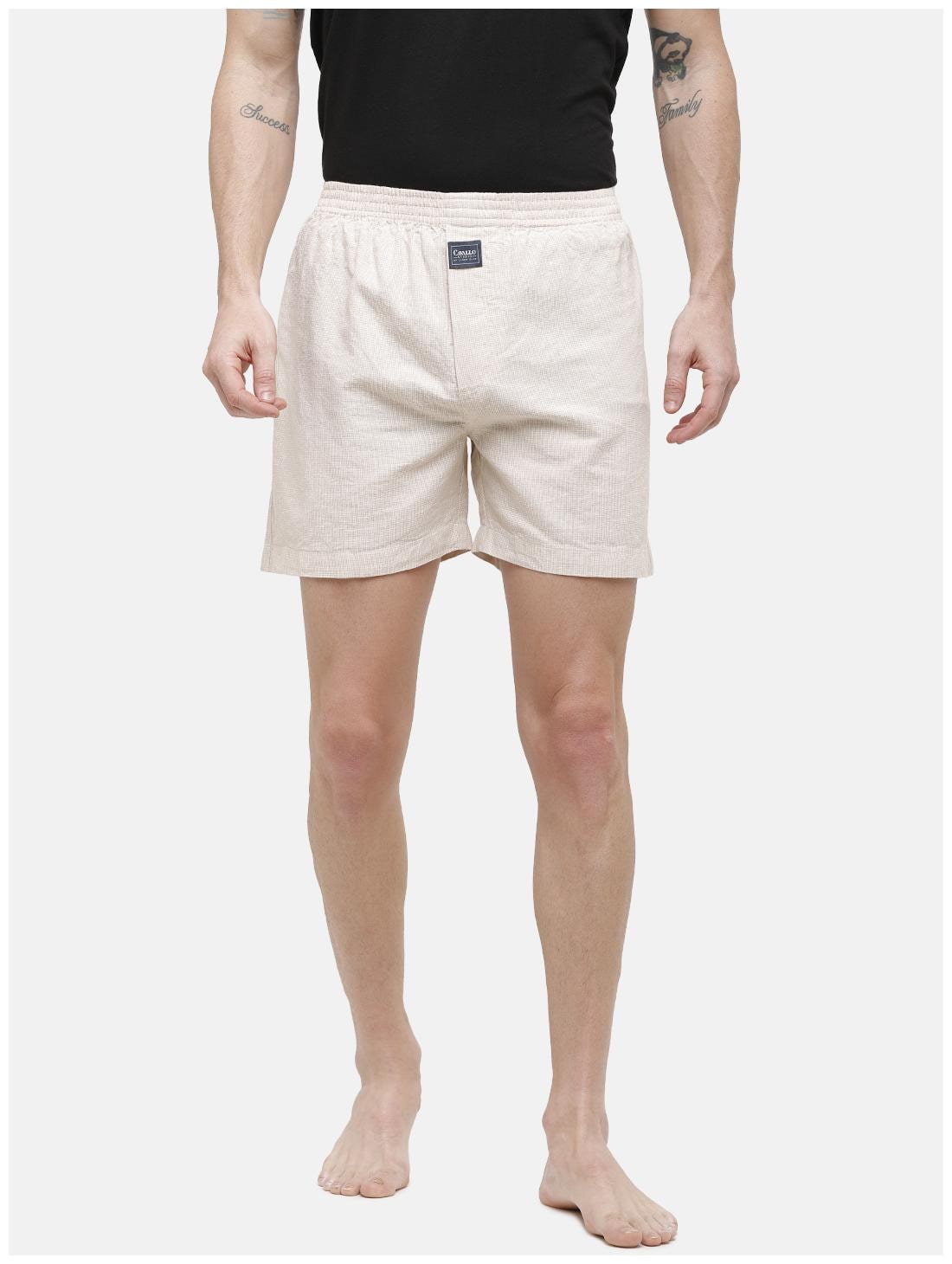 

Linen Club Men Beige Slim Fit Regular Shorts