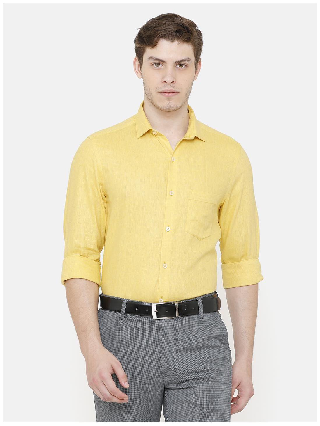 

Linen Club Men Regular fit Formal Shirt - Yellow