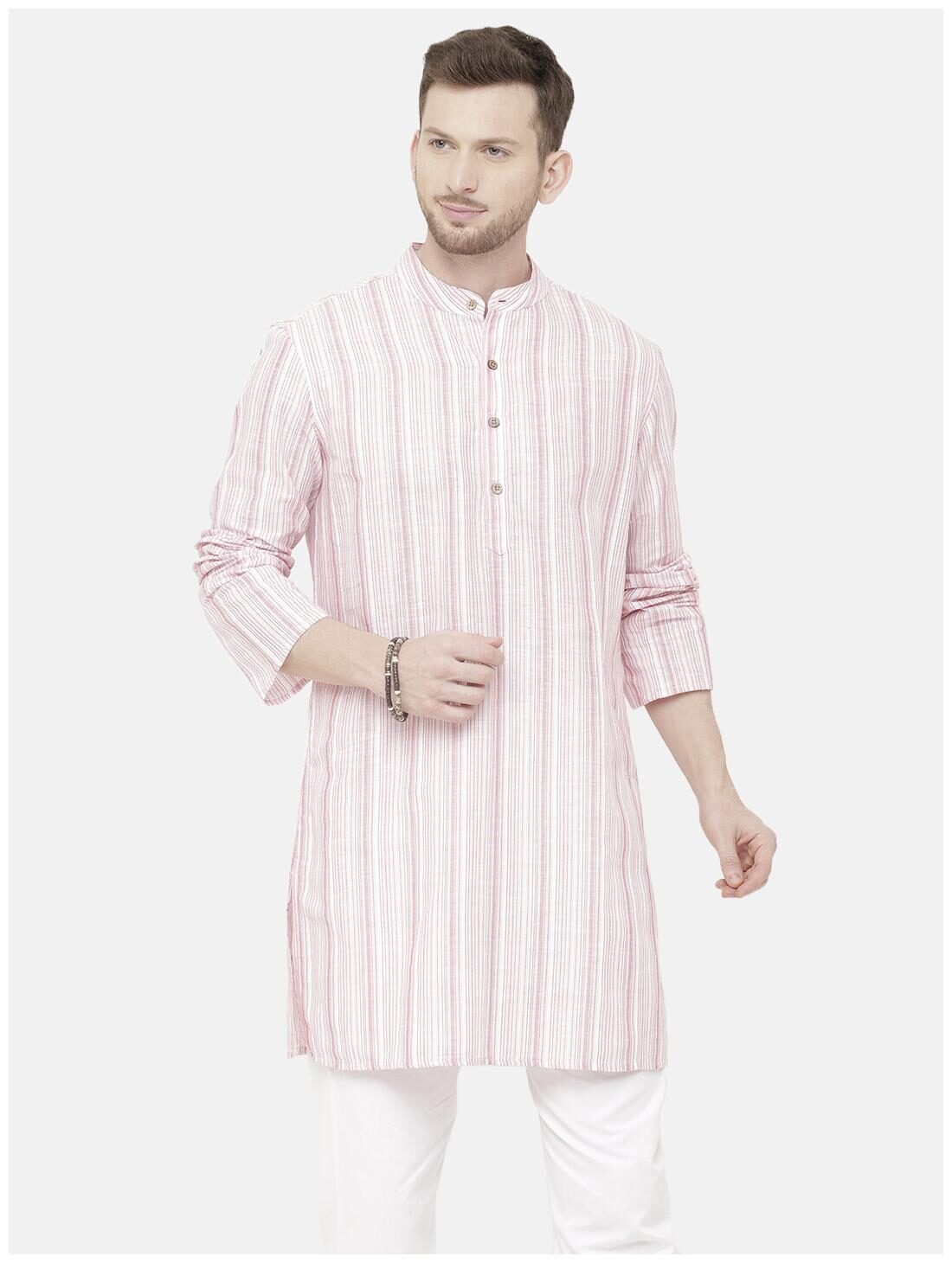 

Linen Club Men Pink Regular Fit Kurta