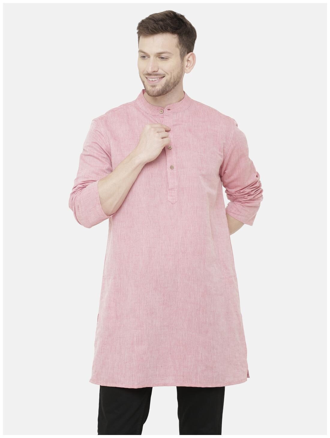 

Linen Club Men Red Regular Fit Kurta
