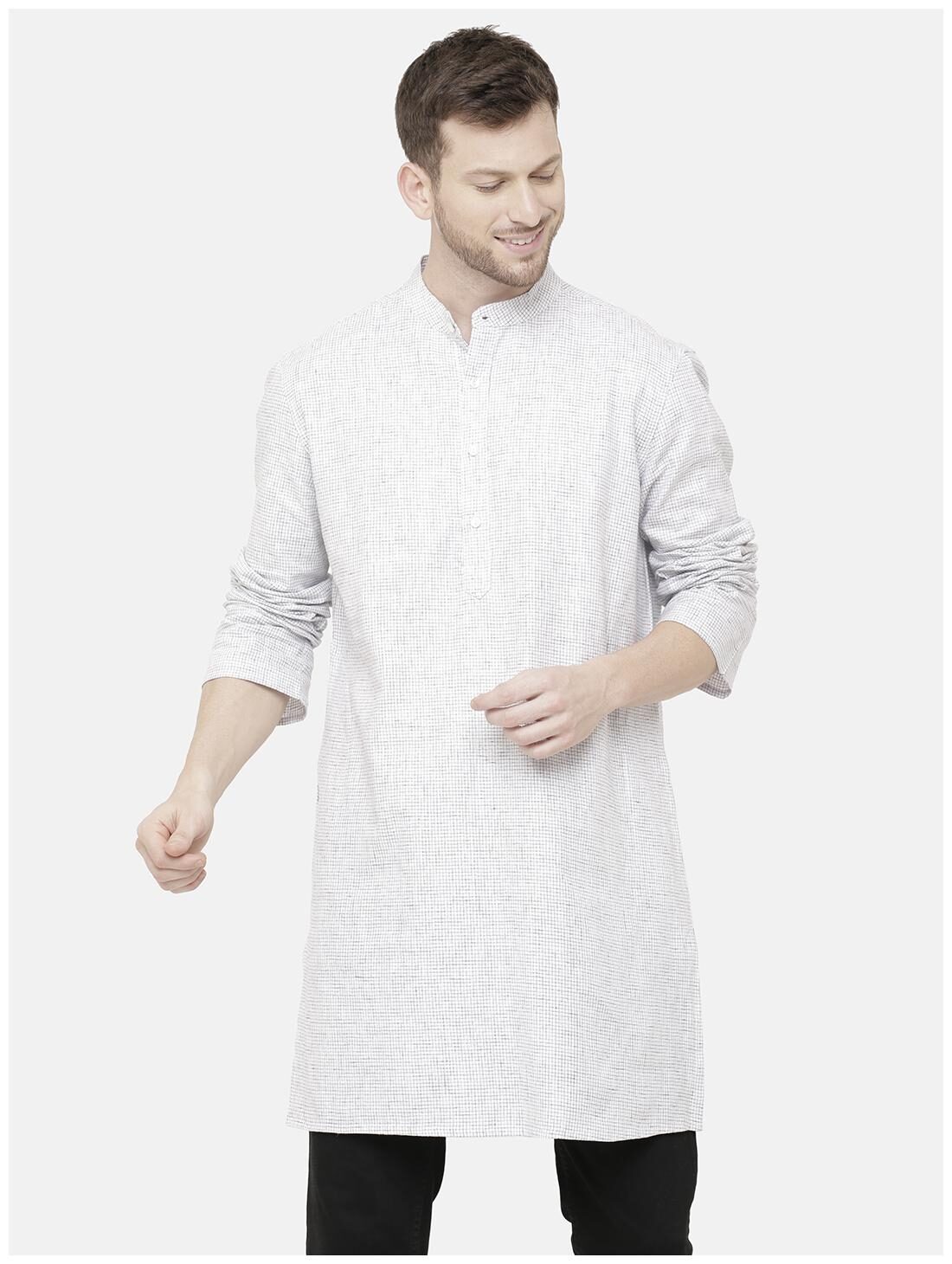 

Linen Club Men White Regular Fit Kurta