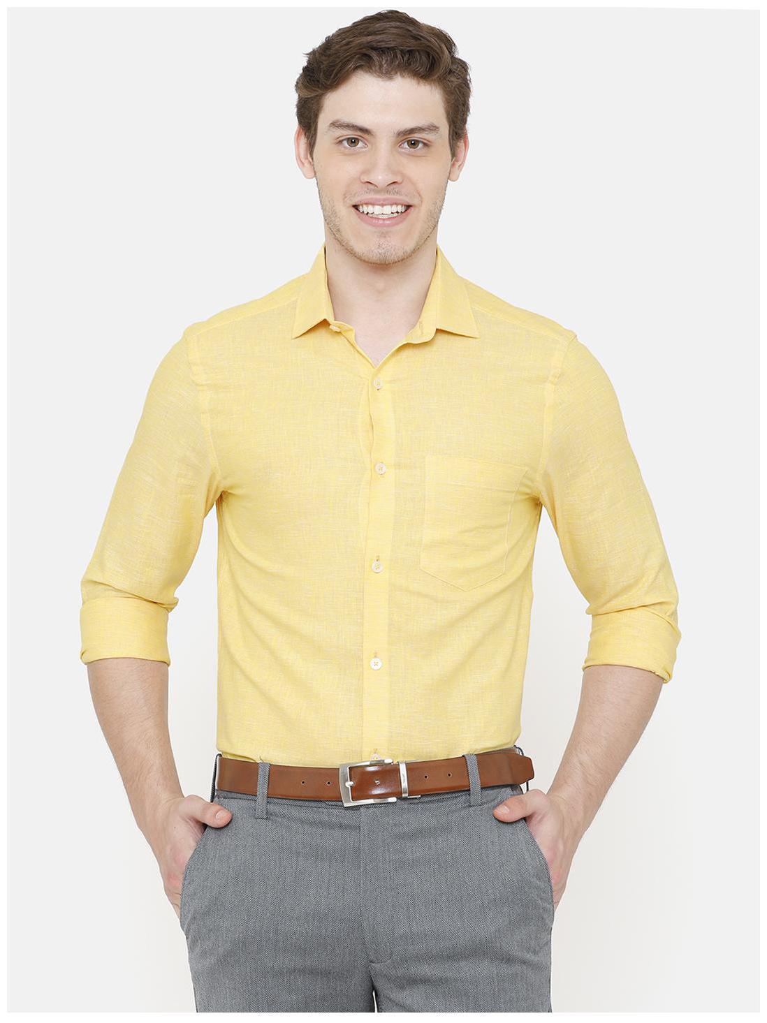 

Linen Club Men Regular fit Formal Shirt - Yellow