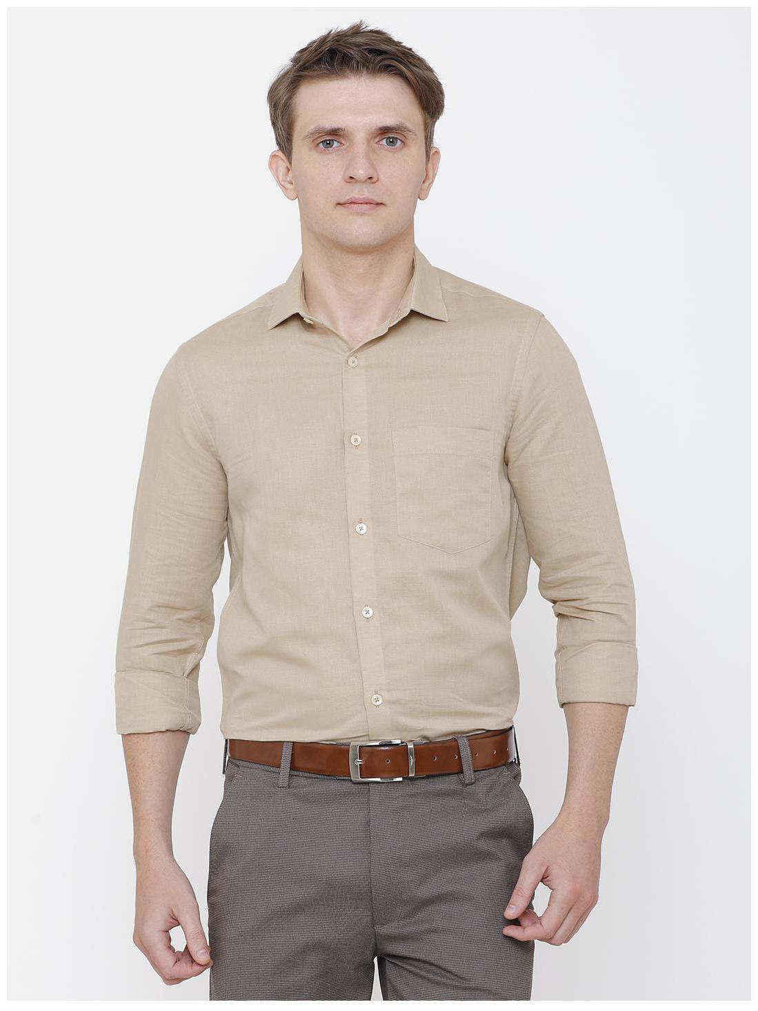 

Linen Club Men Regular fit Formal Shirt - Brown