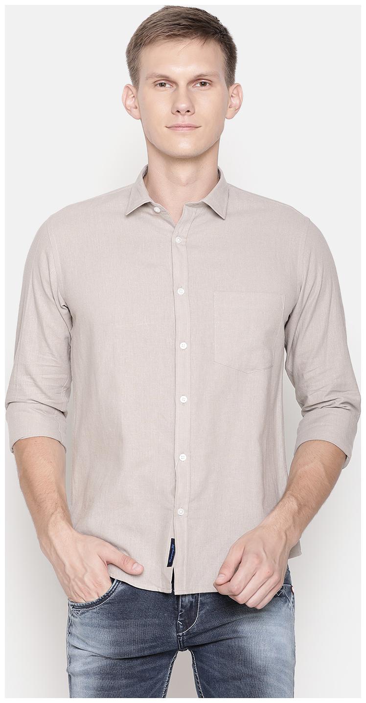 

Linen Club Men Grey Solid Regular Fit Casual Shirt