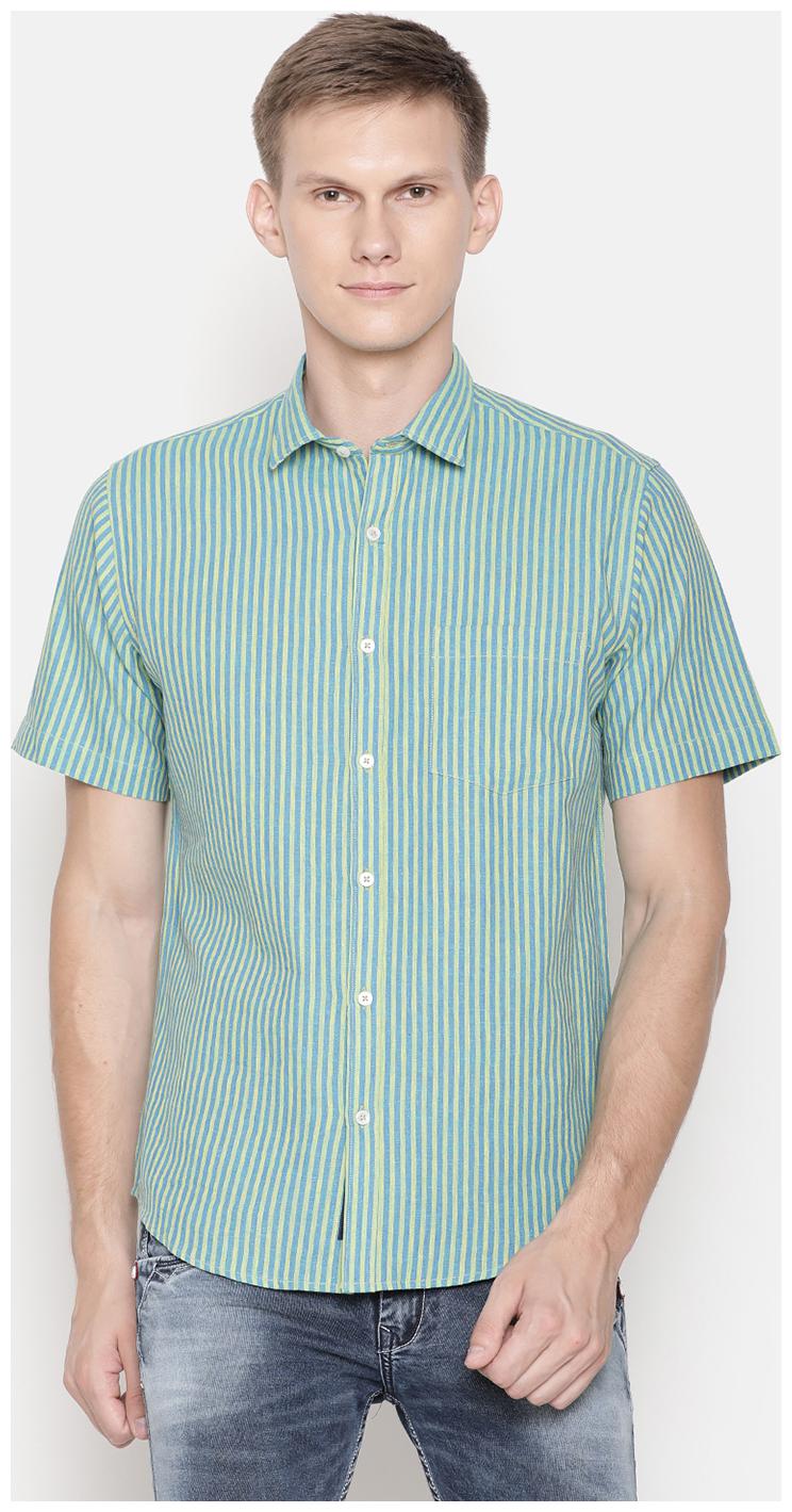

Linen Club Men Blue Vertical Stripes Regular Fit Casual Shirt