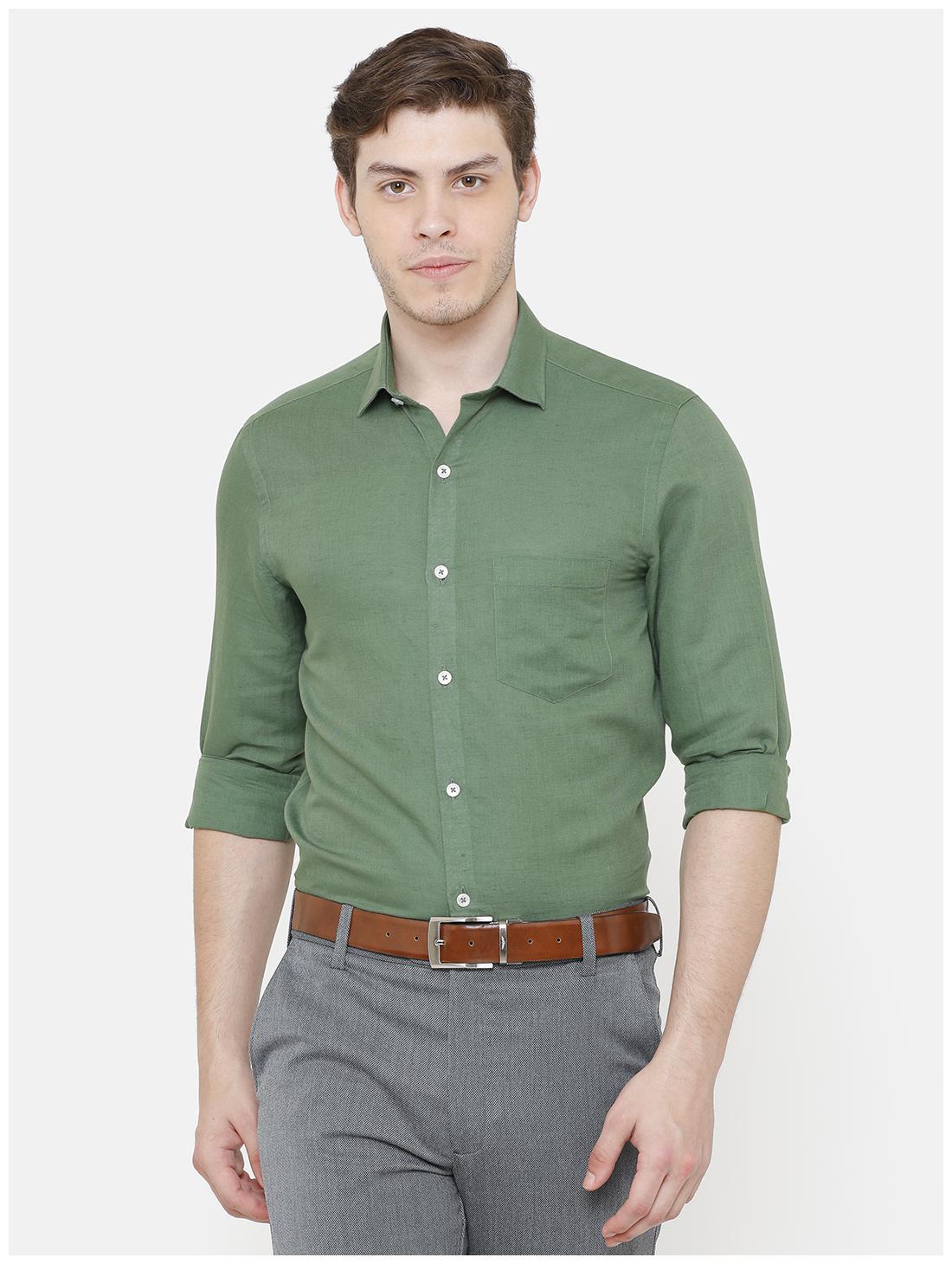 

Linen Club Men Regular fit Formal Shirt - Green