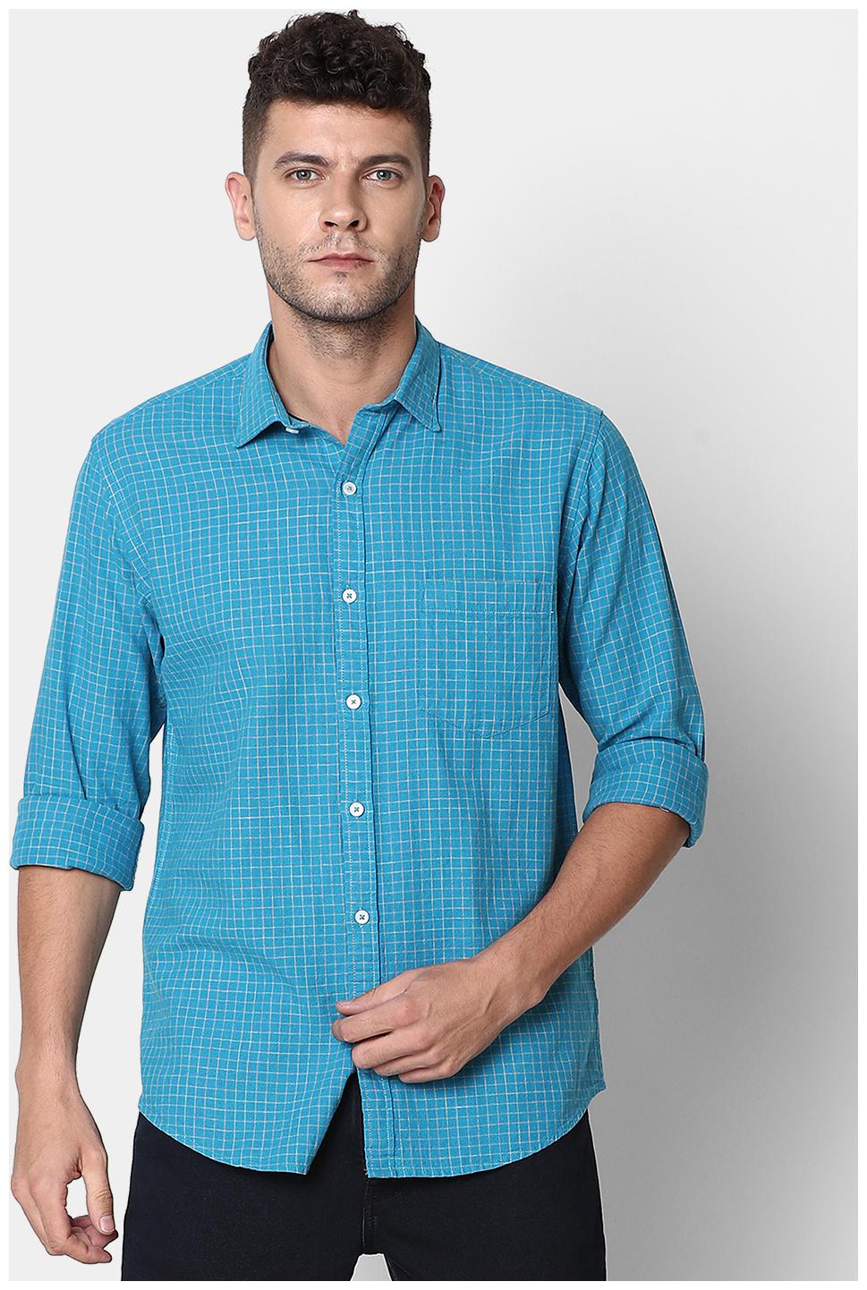 

Linen Club Men Regular Fit Casual Shirt Turquoise