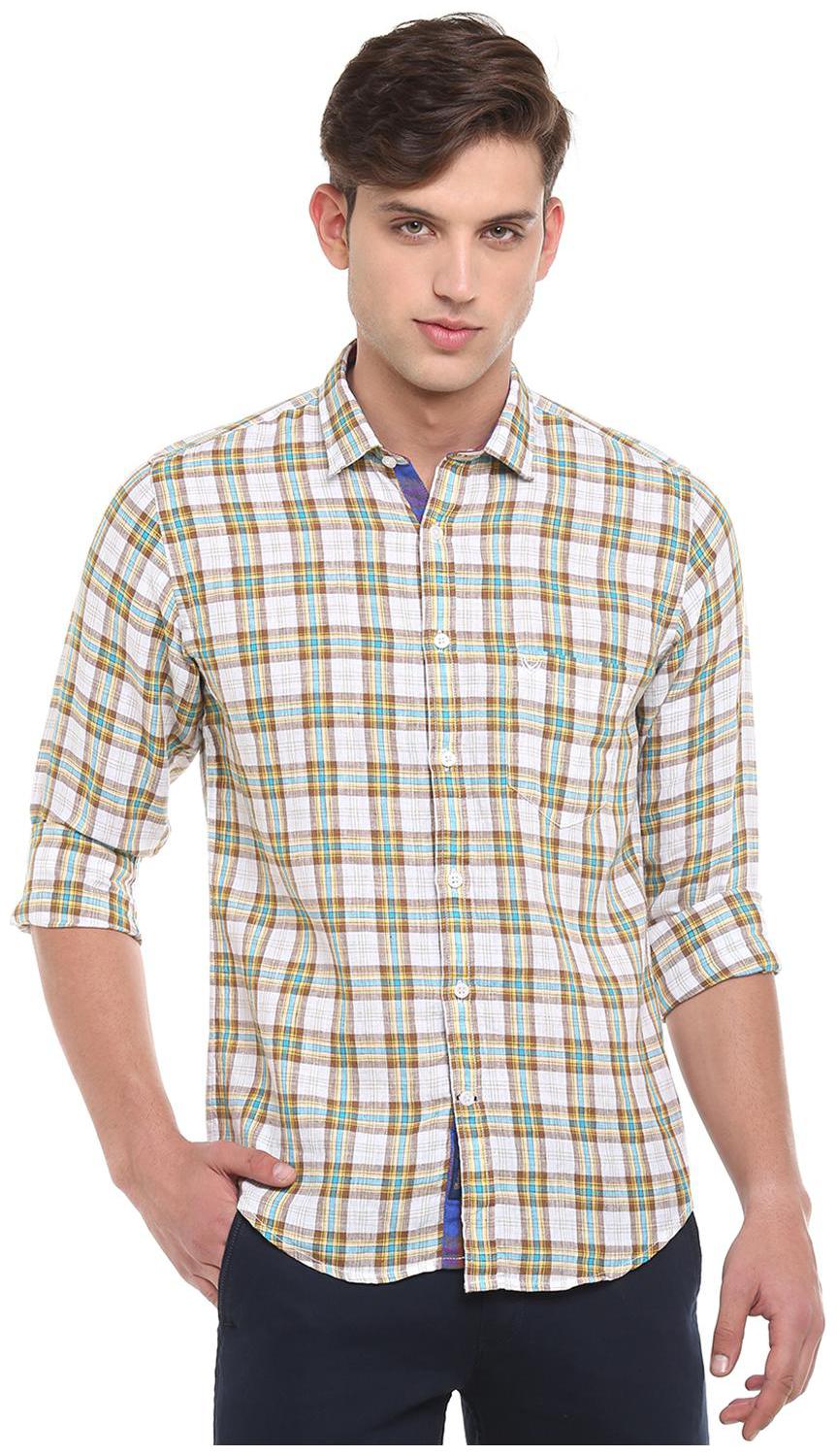 

Linen Club Men Multi Checked Regular Fit Casual Shirt