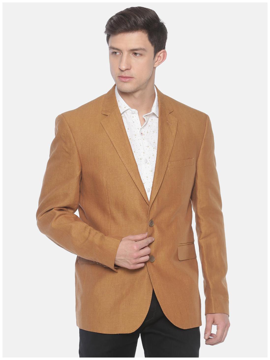

Linen Club Men Brown Solid Regular fit Single Breasted Blazer