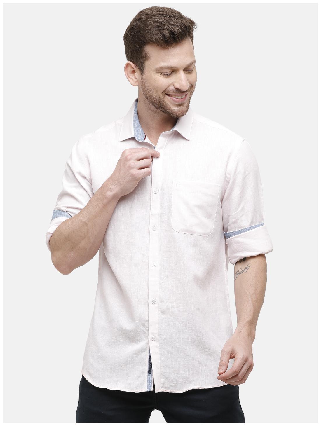 

Linen Club Men Pink Solid Regular Fit Casual Shirt