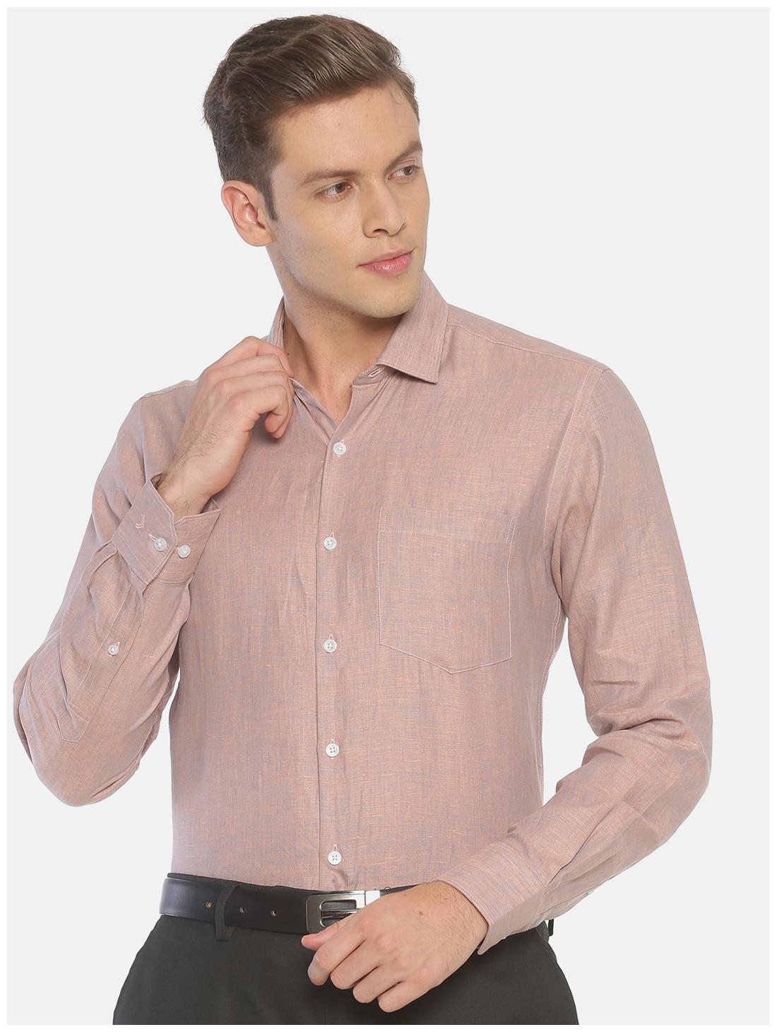 

Linen Club Men Regular fit Formal Shirt - Brown