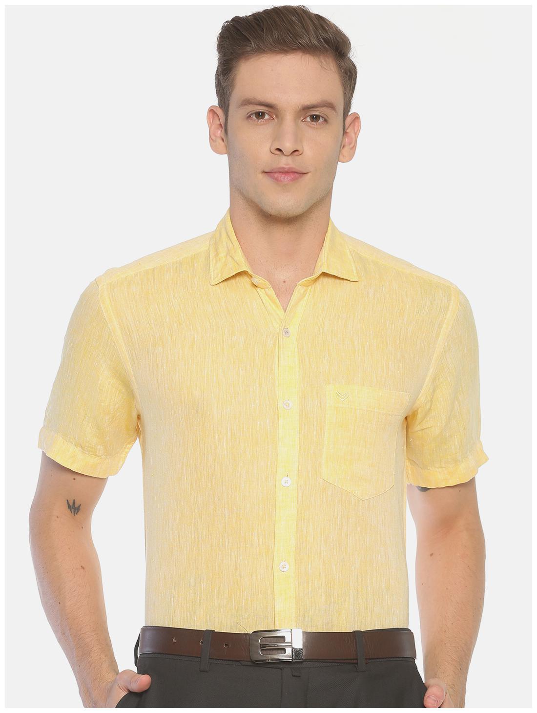 

Linen Club Men Regular fit Formal Shirt - Yellow