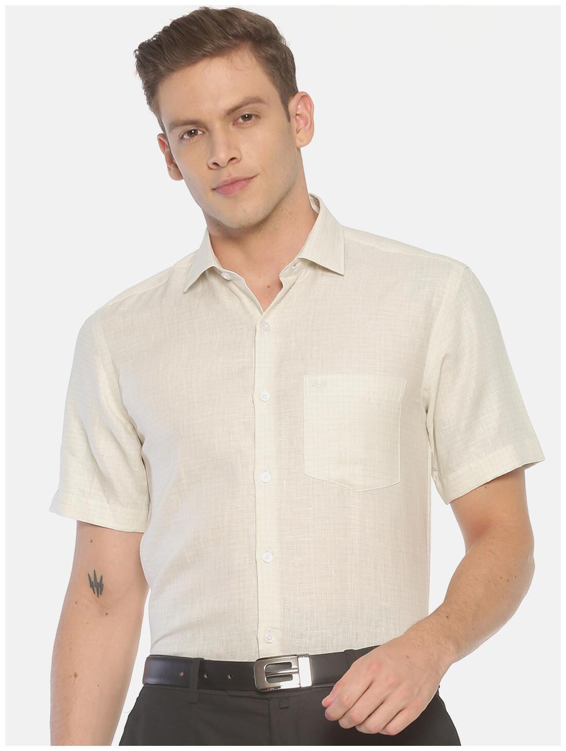

Linen Club Men Regular fit Formal Shirt - Beige