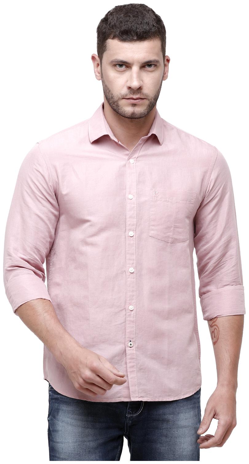 

Linen Club Men Pink Solid Regular Fit Casual Shirt