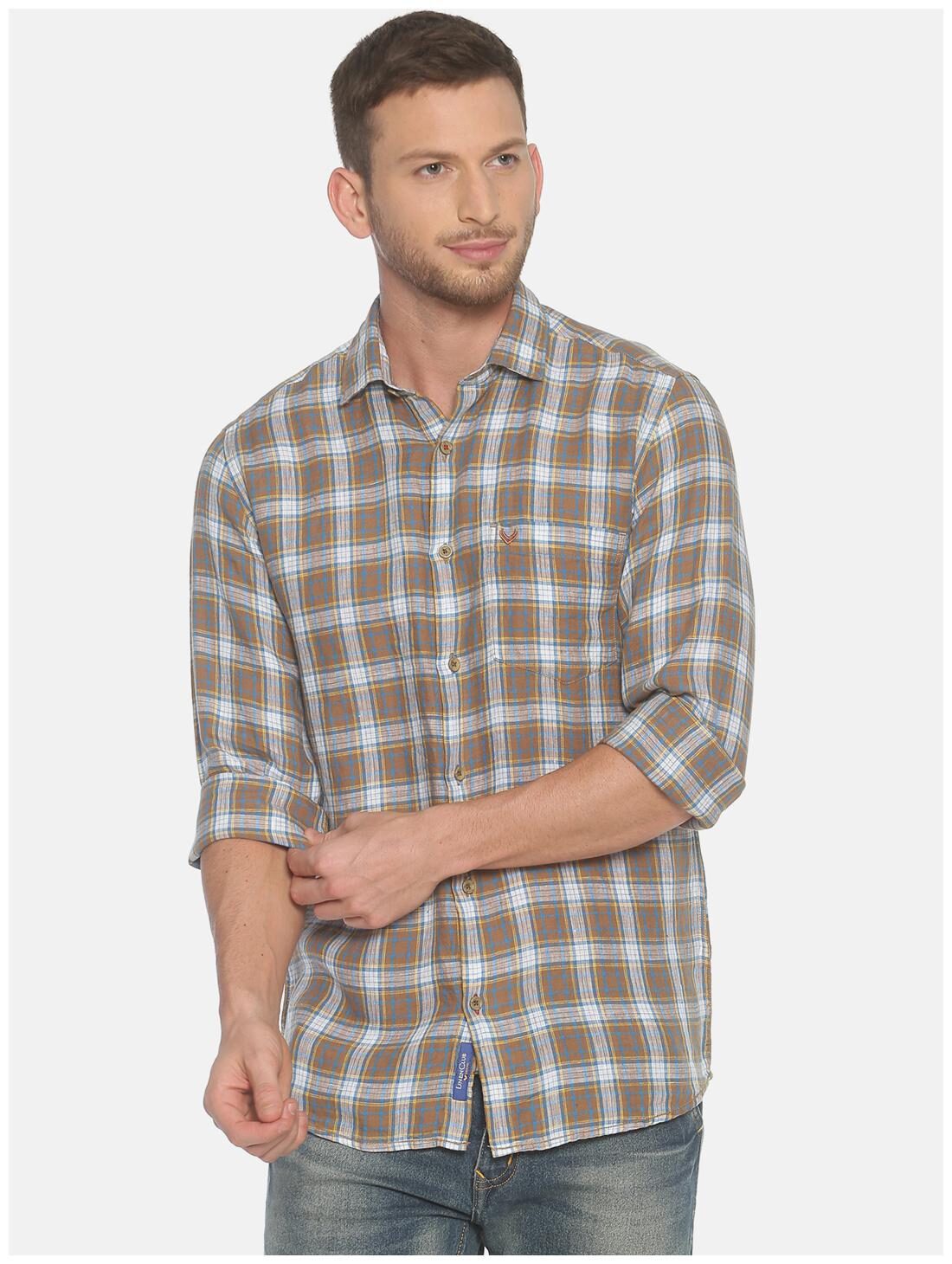 

Linen Club Men Multi Checked Regular Fit Casual Shirt