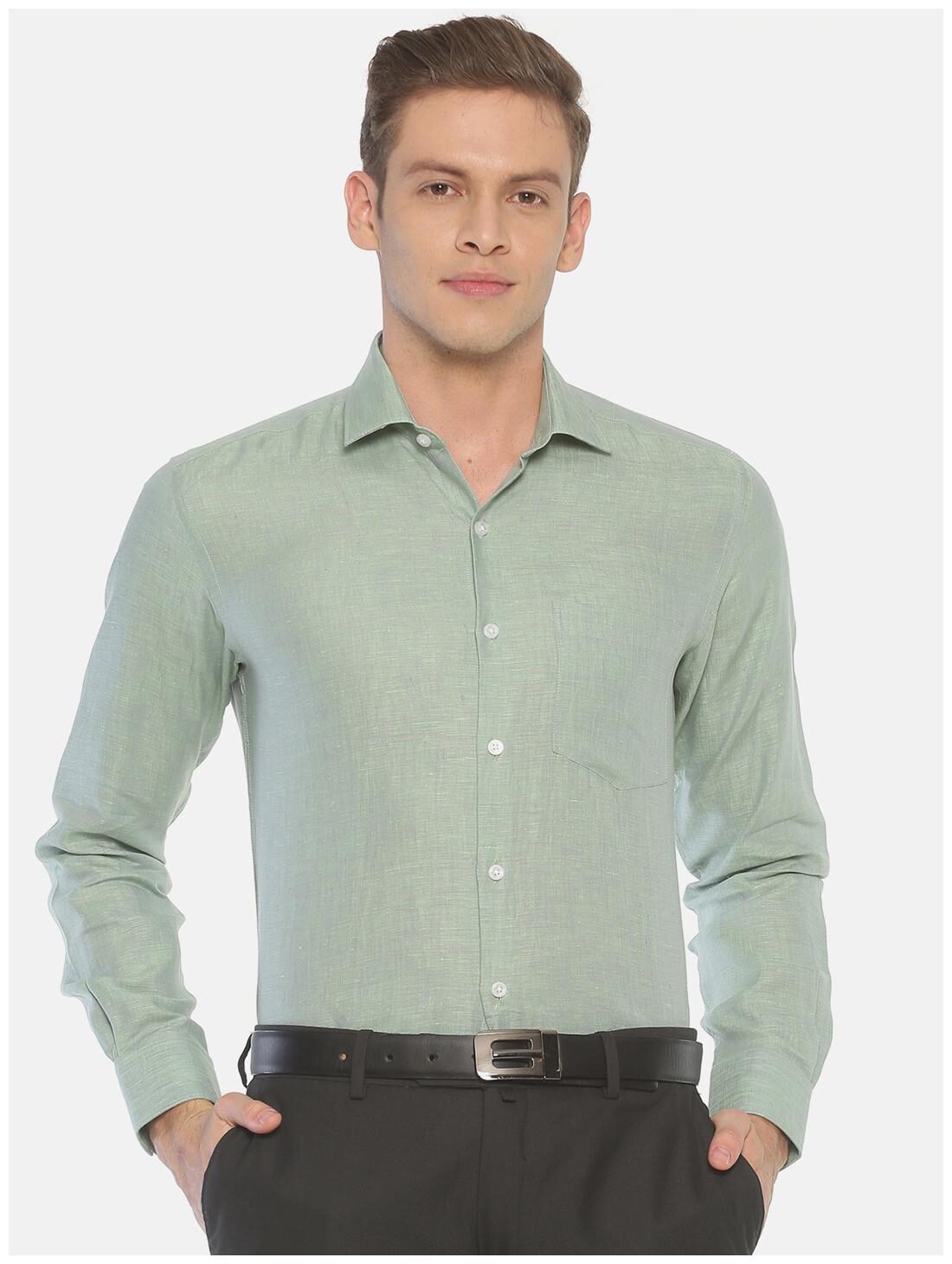 

Linen Club Men Regular fit Formal Shirt - Green