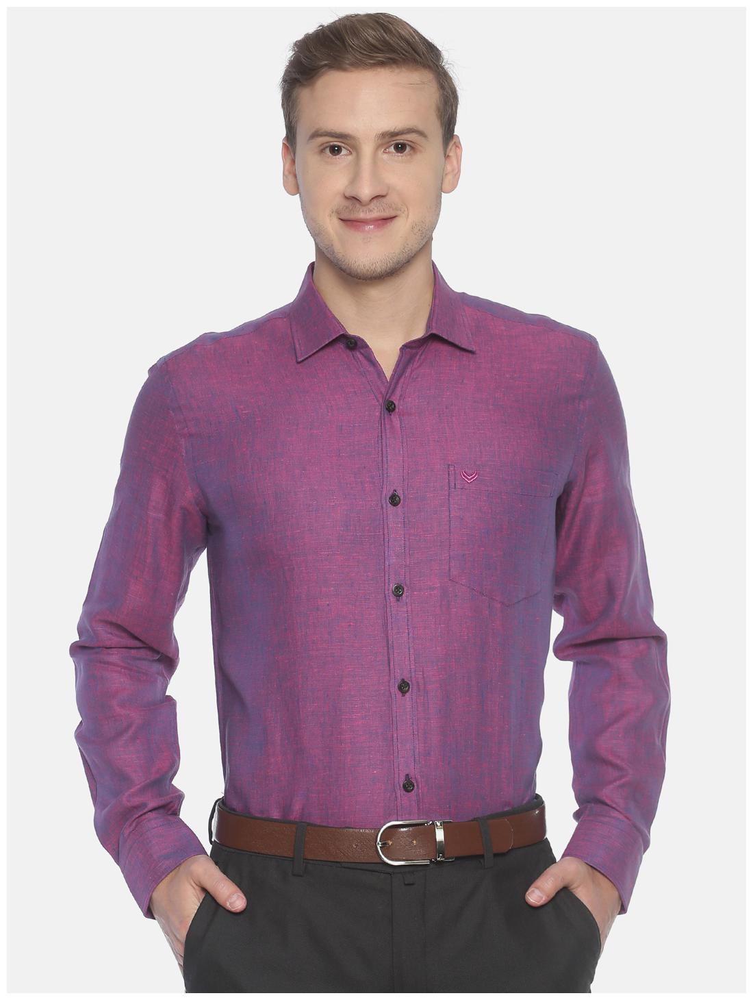 

Linen Club Men Regular fit Formal Shirt - Purple