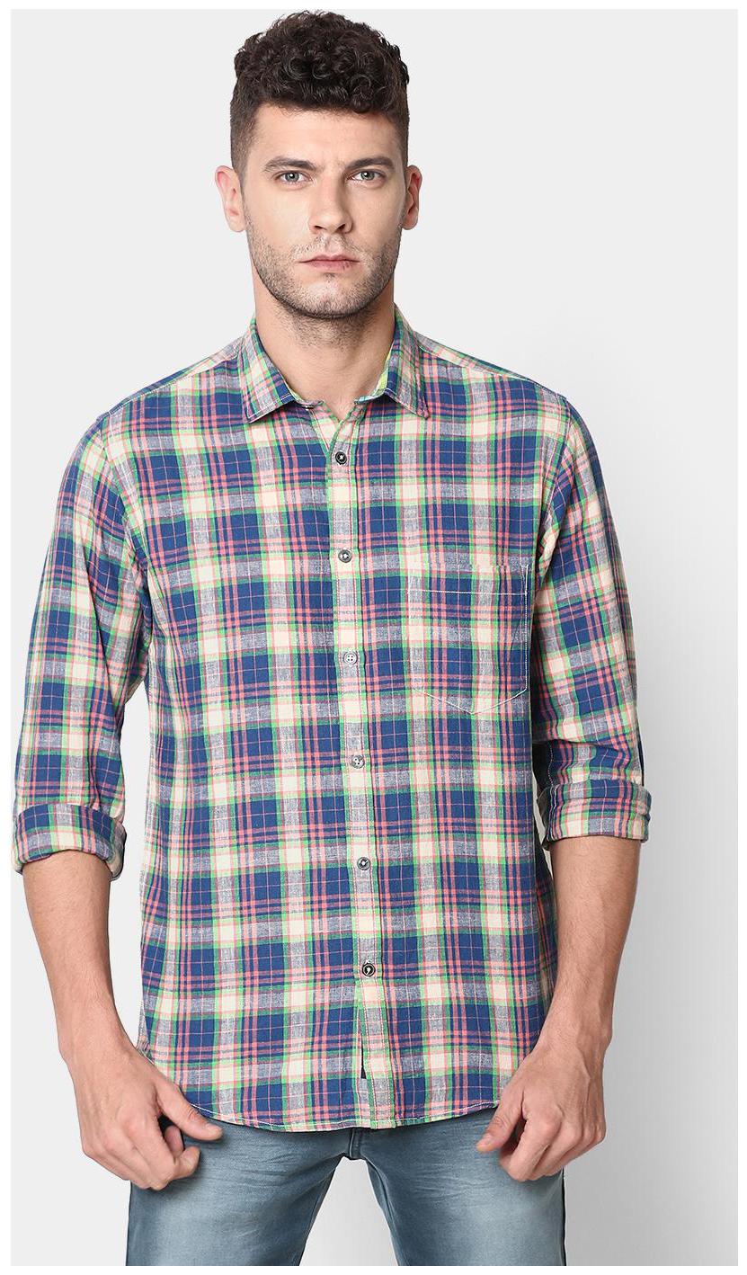 

Linen Club Men Multi Checked Regular Fit Casual Shirt