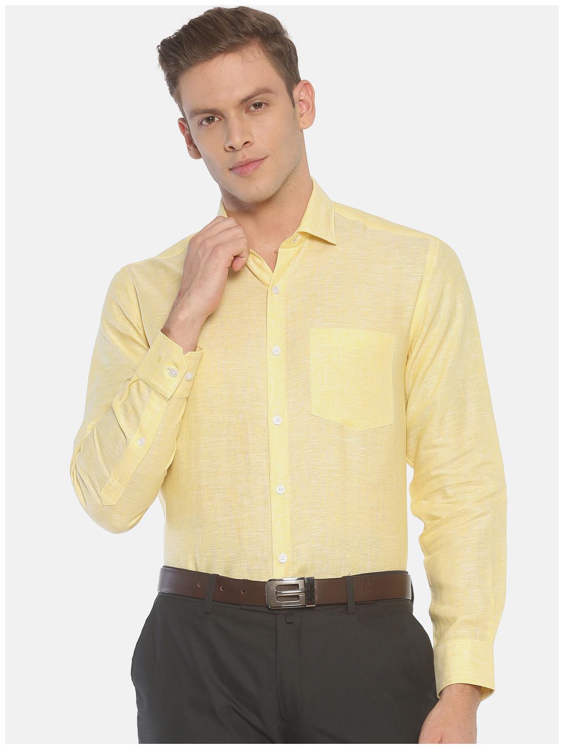 

Linen Club Men Regular fit Formal Shirt - Yellow