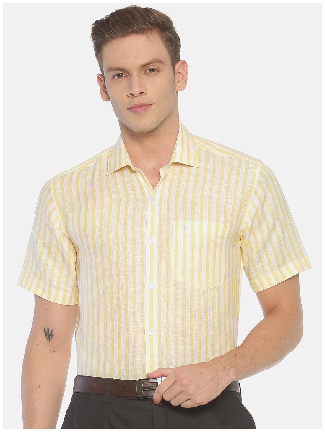 

Linen Club Men Regular fit Formal Shirt - Yellow