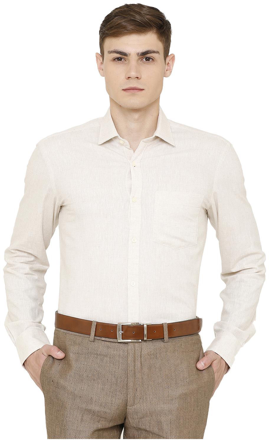 

Linen Club Men Regular fit Formal Shirt - Cream