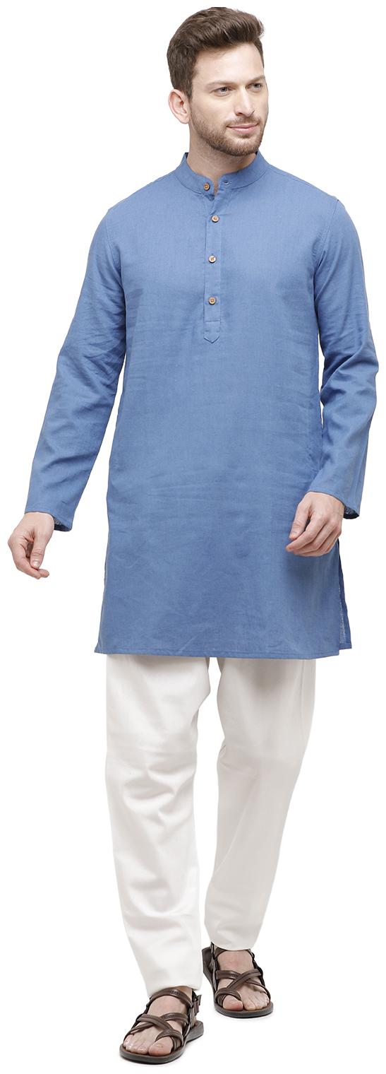 

Linen Club Men Blue Regular Fit Kurta