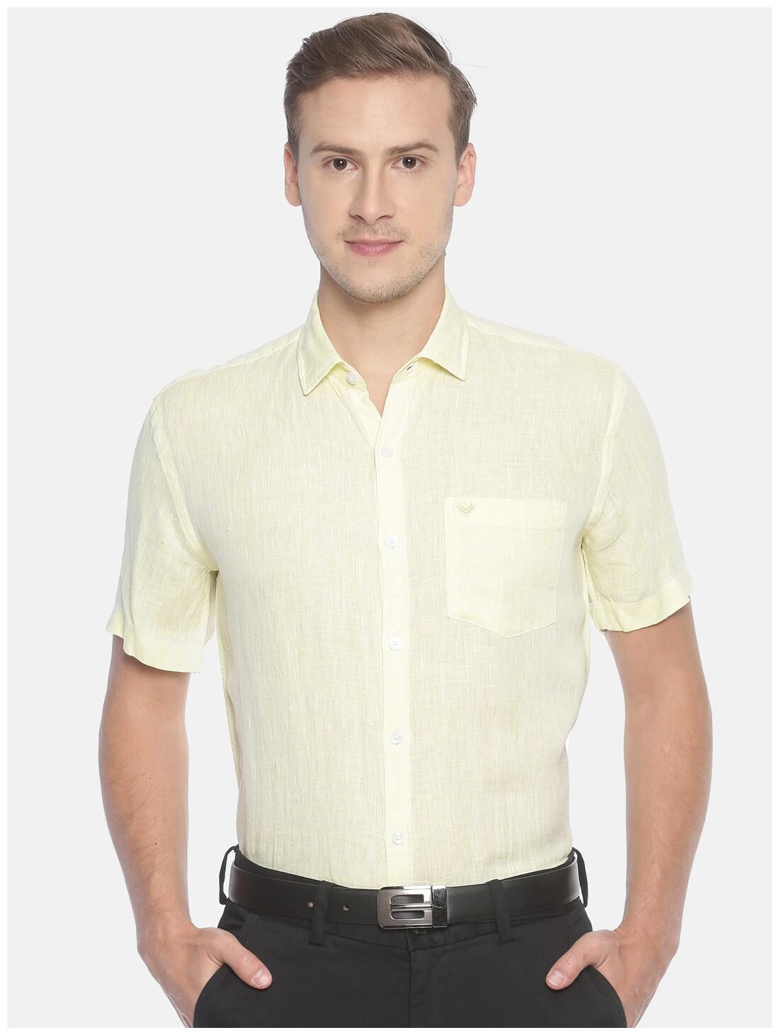

Linen Club Men Regular fit Formal Shirt - Yellow