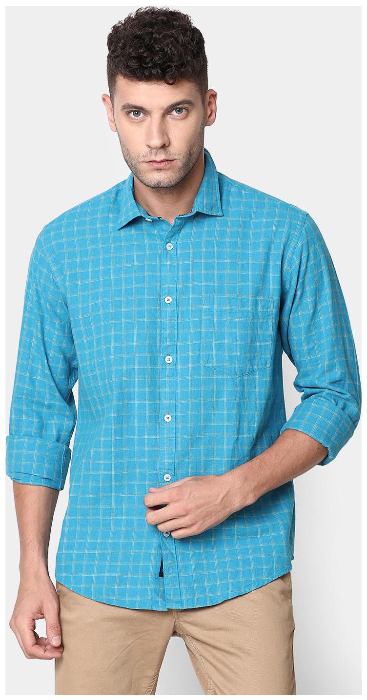 

Linen Club Men Regular Fit Casual Shirt Turquoise