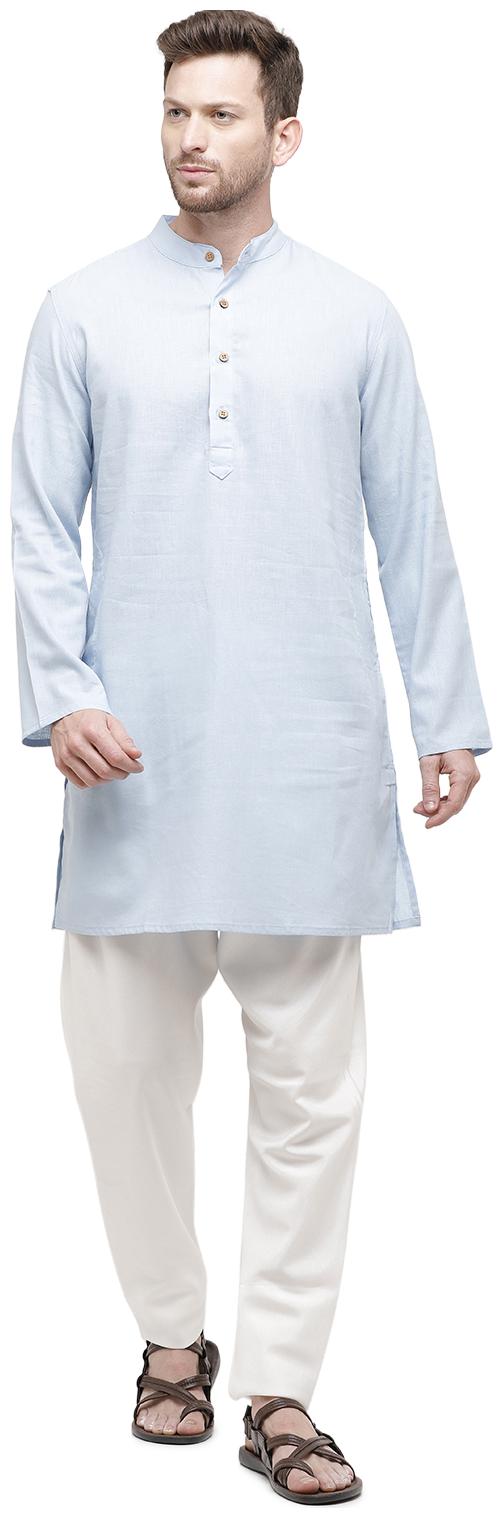 

Linen Club Men Blue Regular Fit Kurta