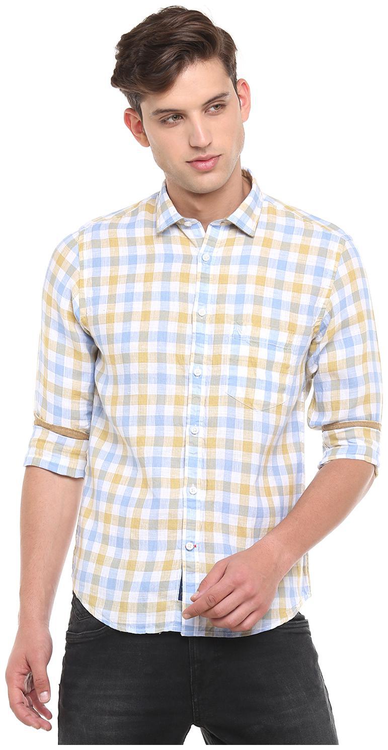 

Linen Club Men Multi Checked Regular Fit Casual Shirt