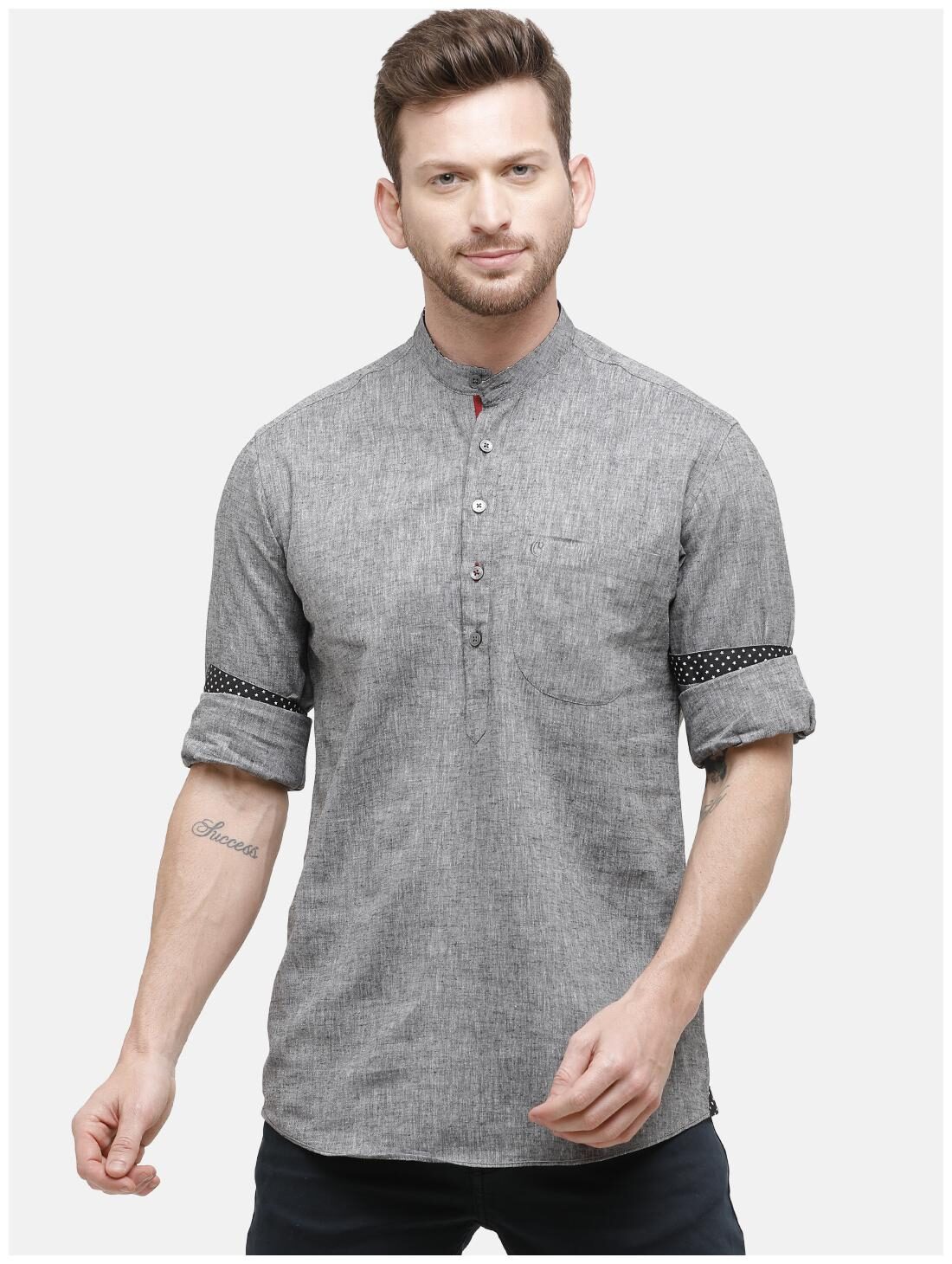 

Linen Club Men Black Solid Regular Fit Casual Shirt