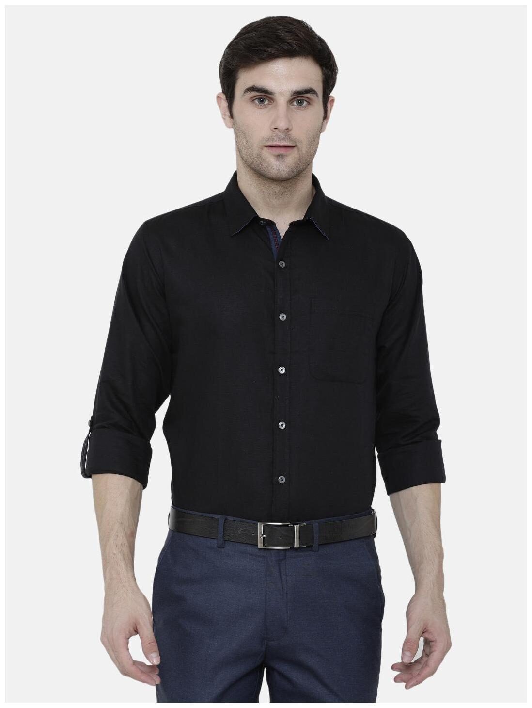 

Linen Club Men Regular fit Formal Shirt - Black