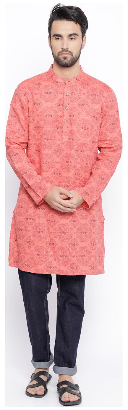 

Linen Club Men Red Slim Fit Kurta