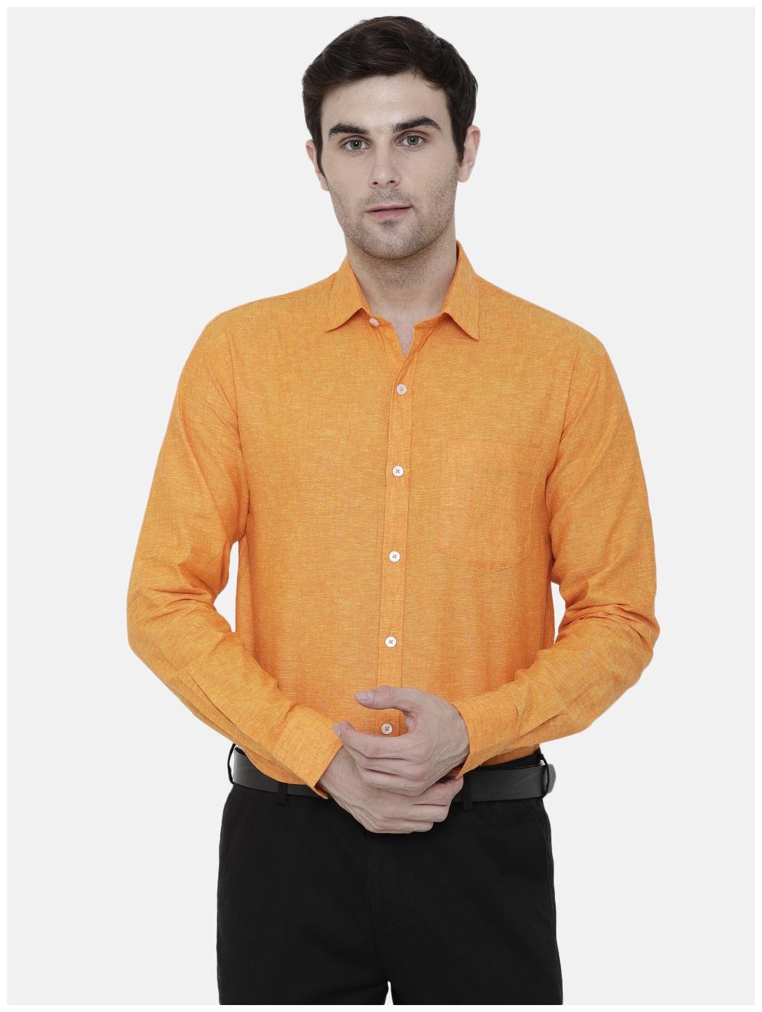 

Linen Club Men Regular fit Formal Shirt - Orange
